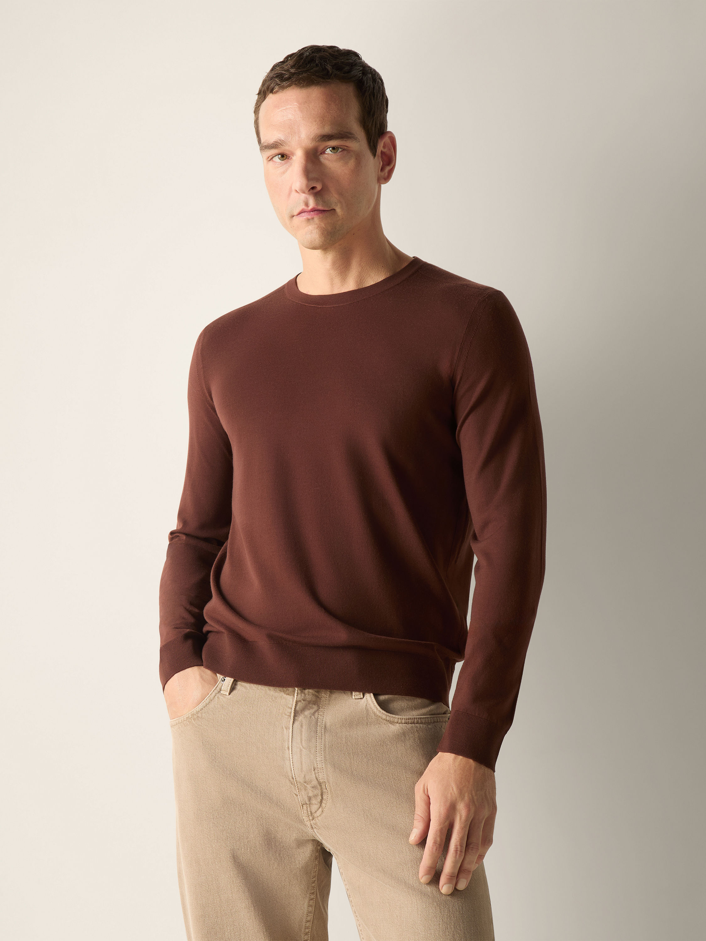 Brown Vellus Aureum Crewneck Product detail photo #3