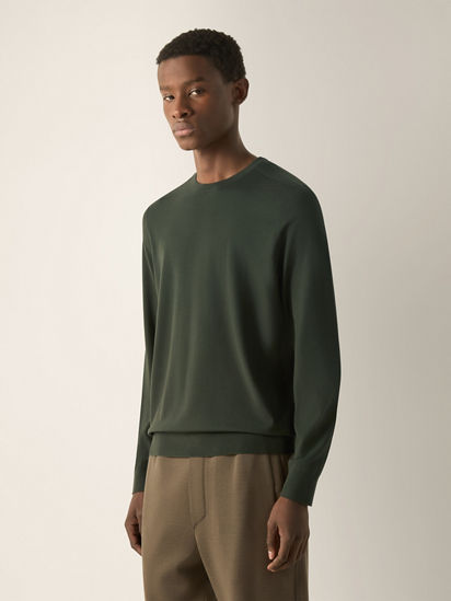ダークグリーン Vellus Aureumクルーネック FW26 39320626 | Zegna JP