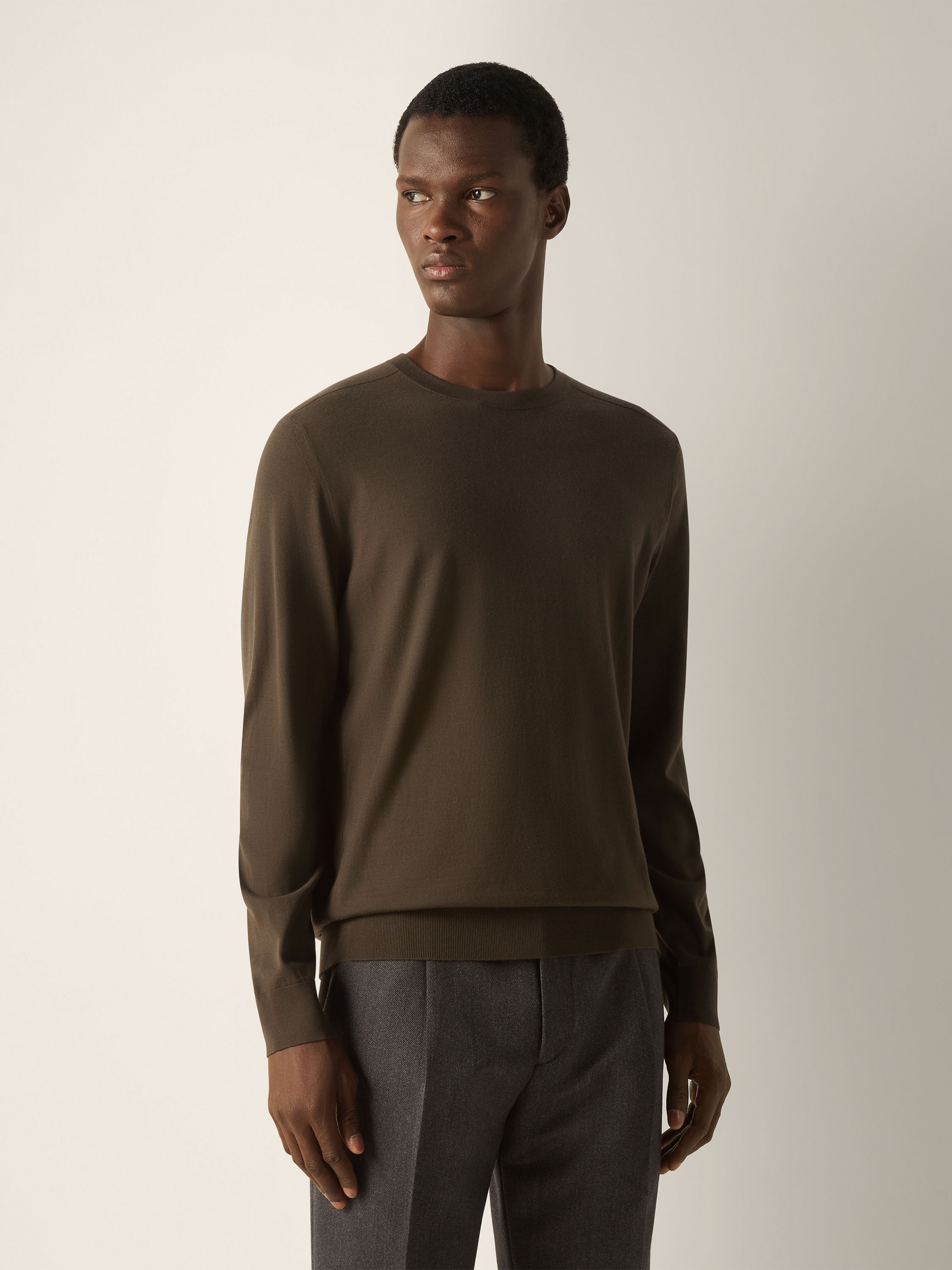 Dark Olive Green Vellus Aureum Crewneck Product detail photo #2