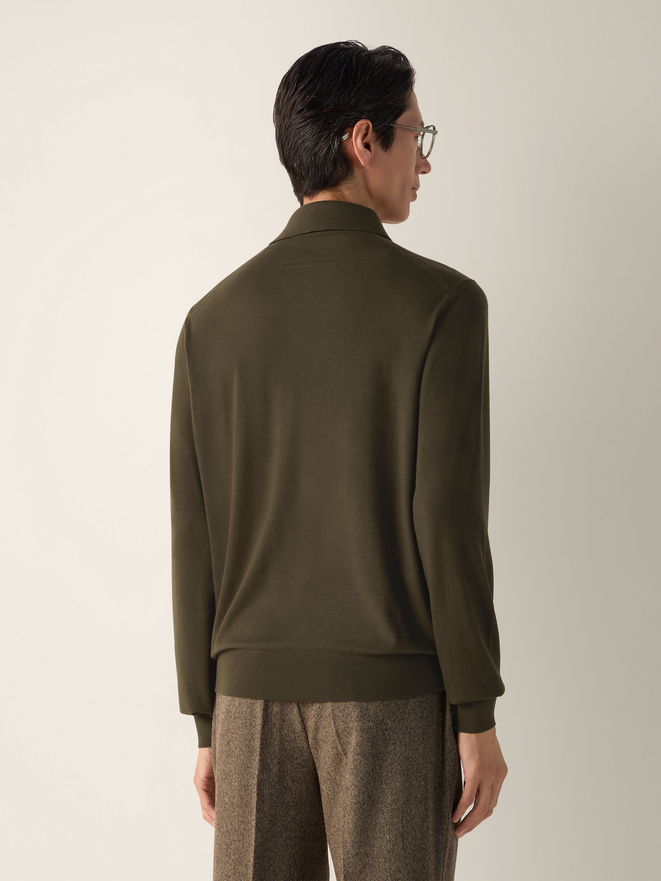 Dark Olive Green Vellus Aureum Polo Shirt Product detail photo #5