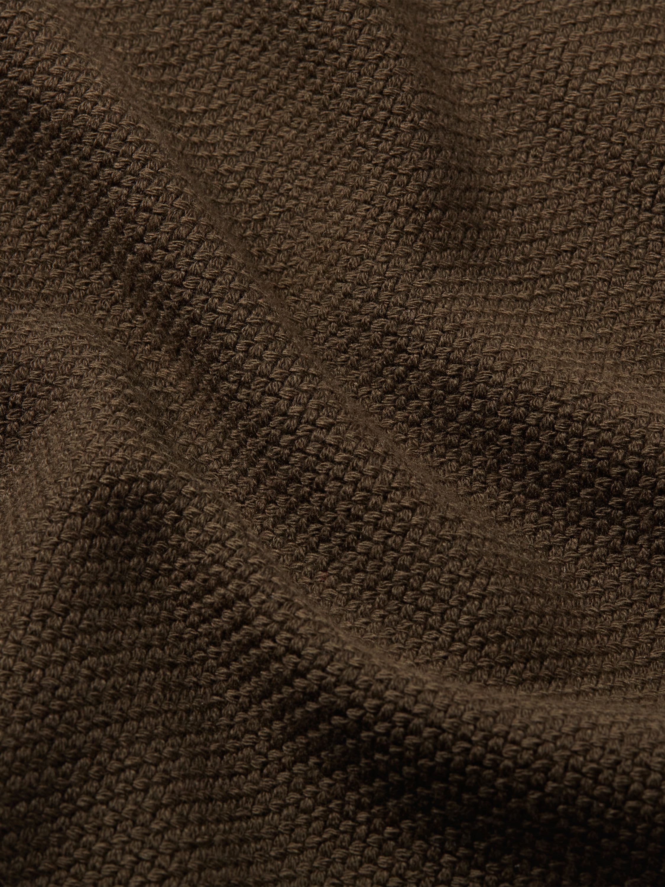 Dark Olive Green Vellus Aureum Zip Mock Neck Sweater Product detail photo #4