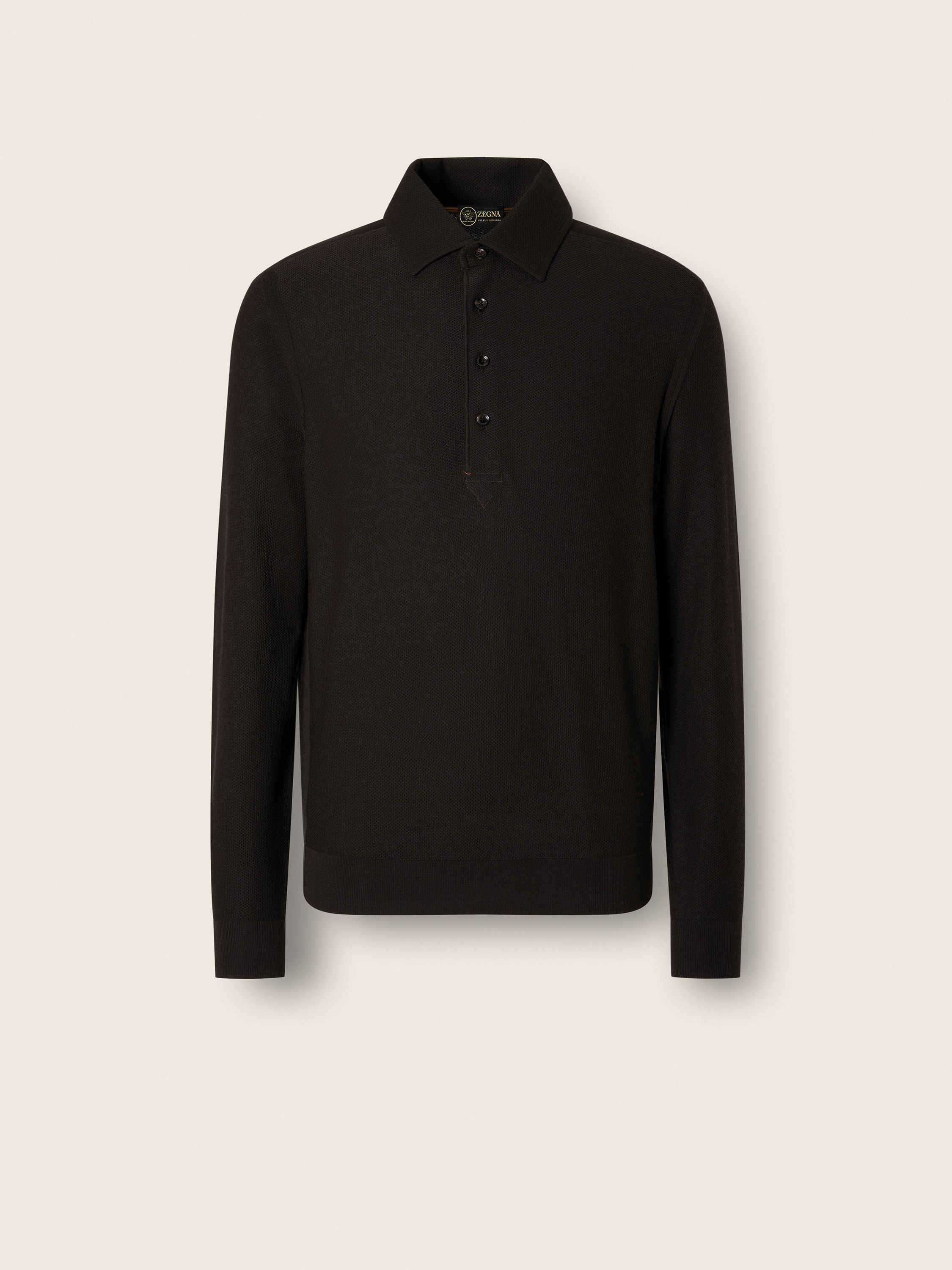 Dark Brown Vellus Aureum Polo Shirt Product detail photo #1