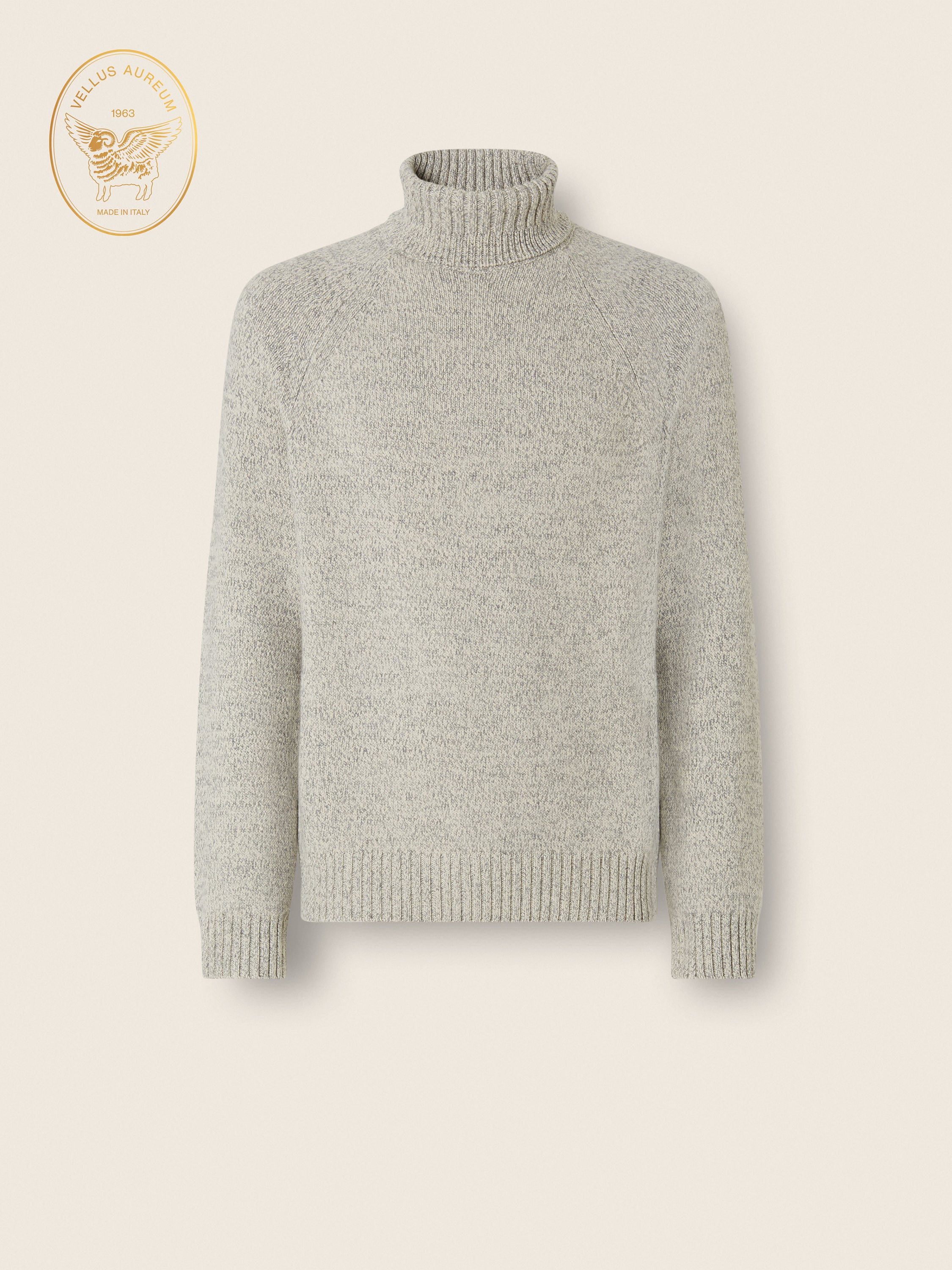 Cream White and Grey Vellus Aureum Turtleneck Main product photo