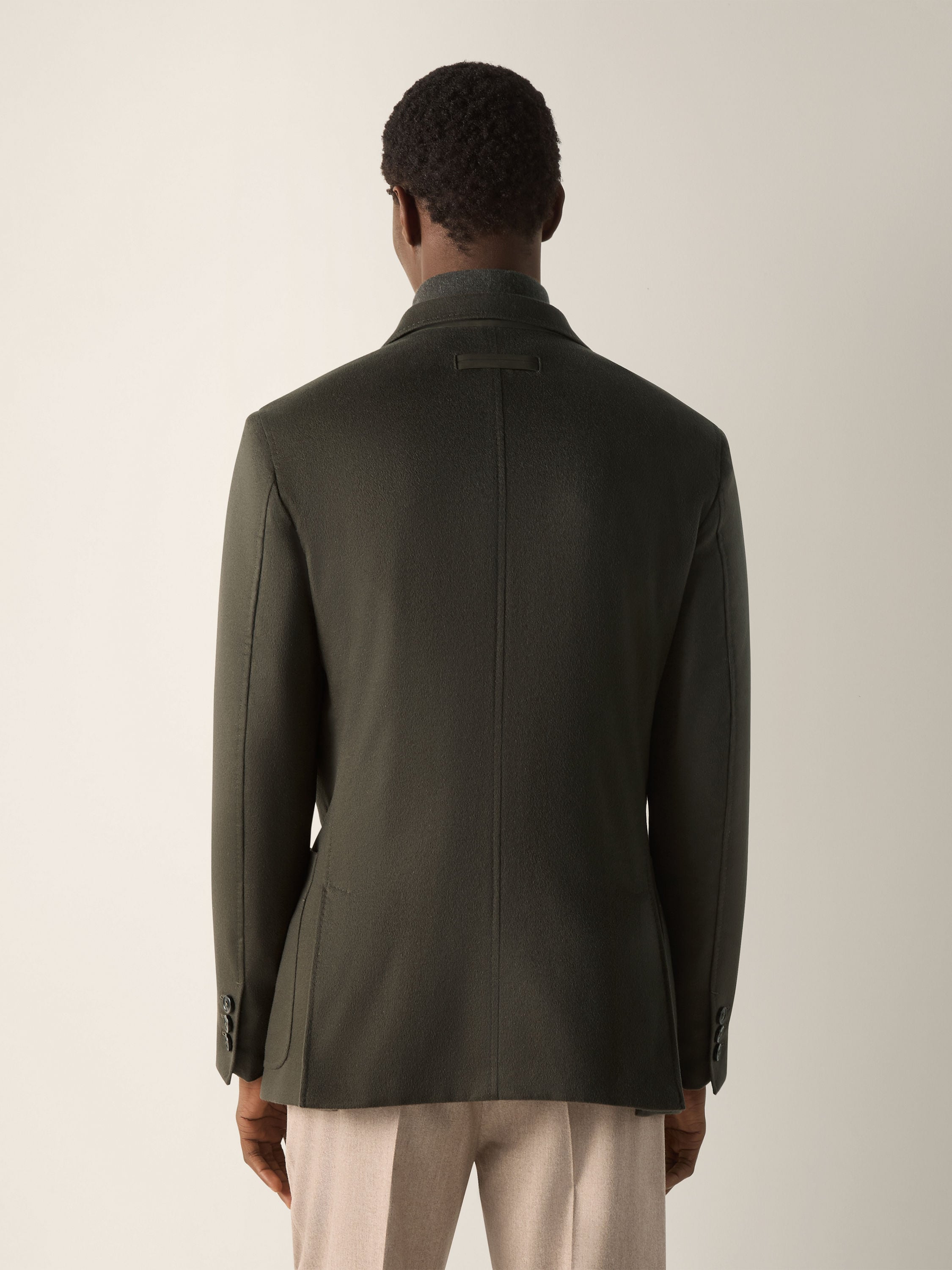Dark Olive Green Oasi Cashmere Jacket Product detail photo #5