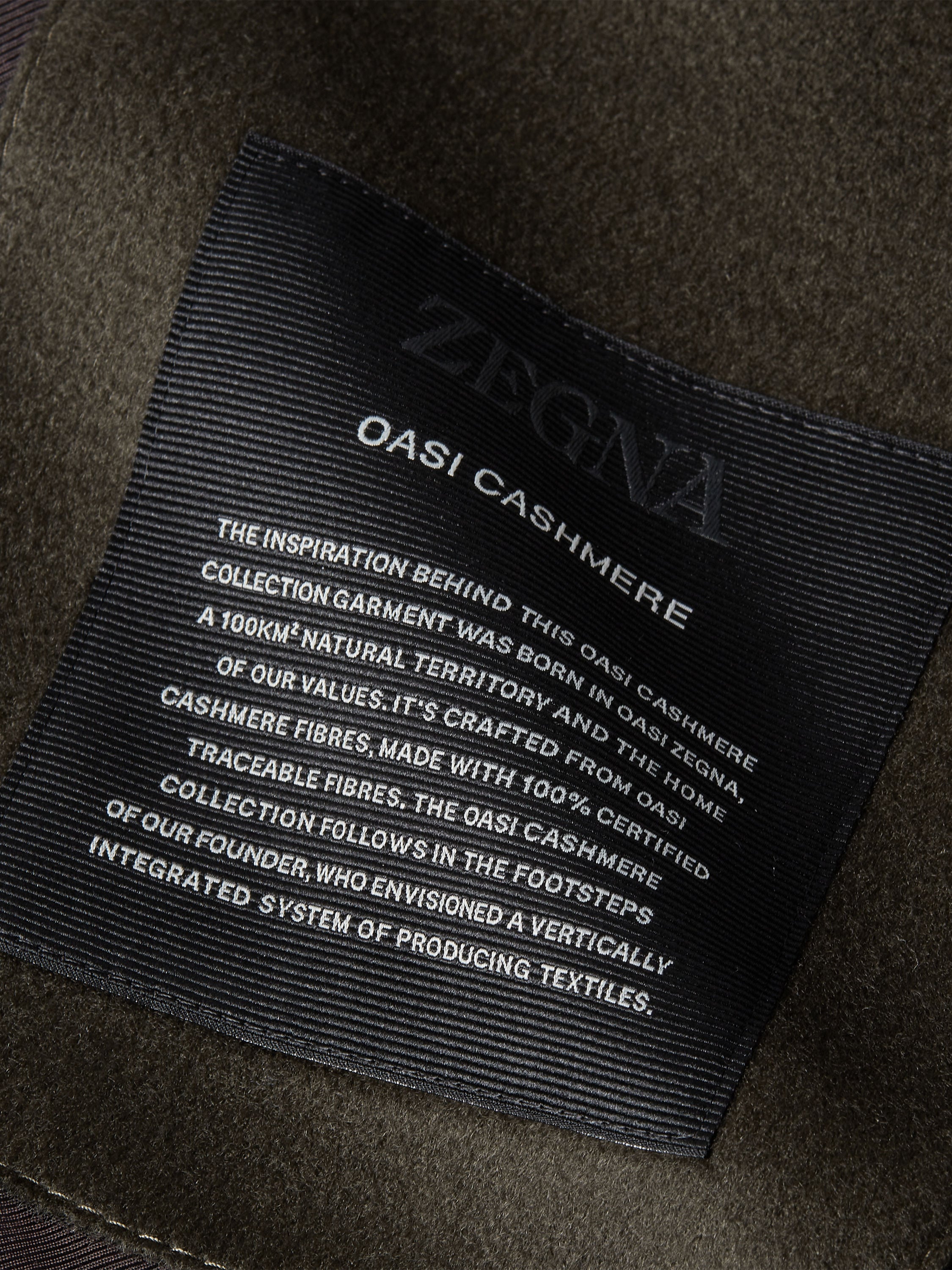 Dark Olive Green Oasi Cashmere Jacket Product detail photo #2