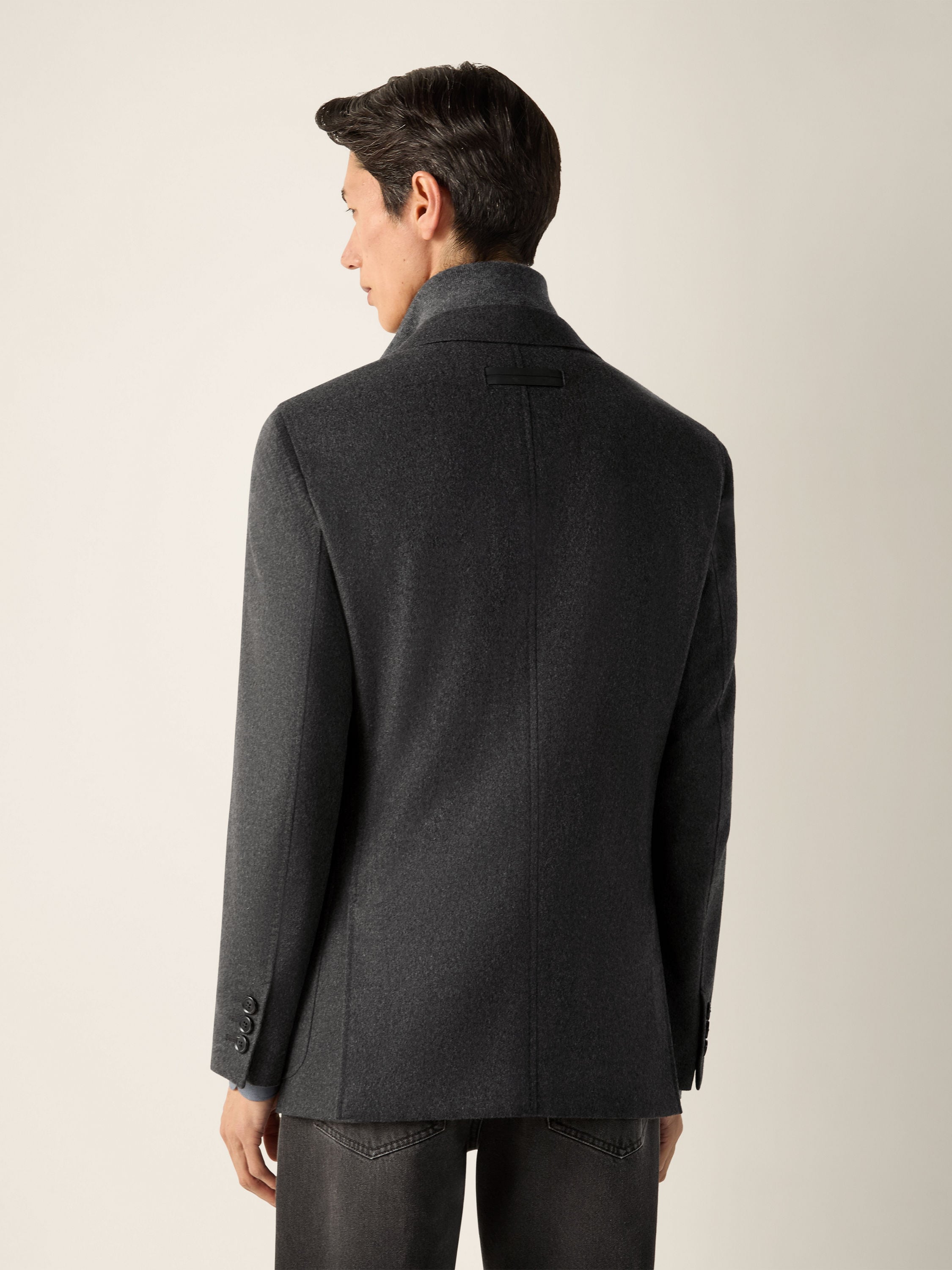 Dark Grey Mélange Oasi Cashmere Jacket Product detail photo #5