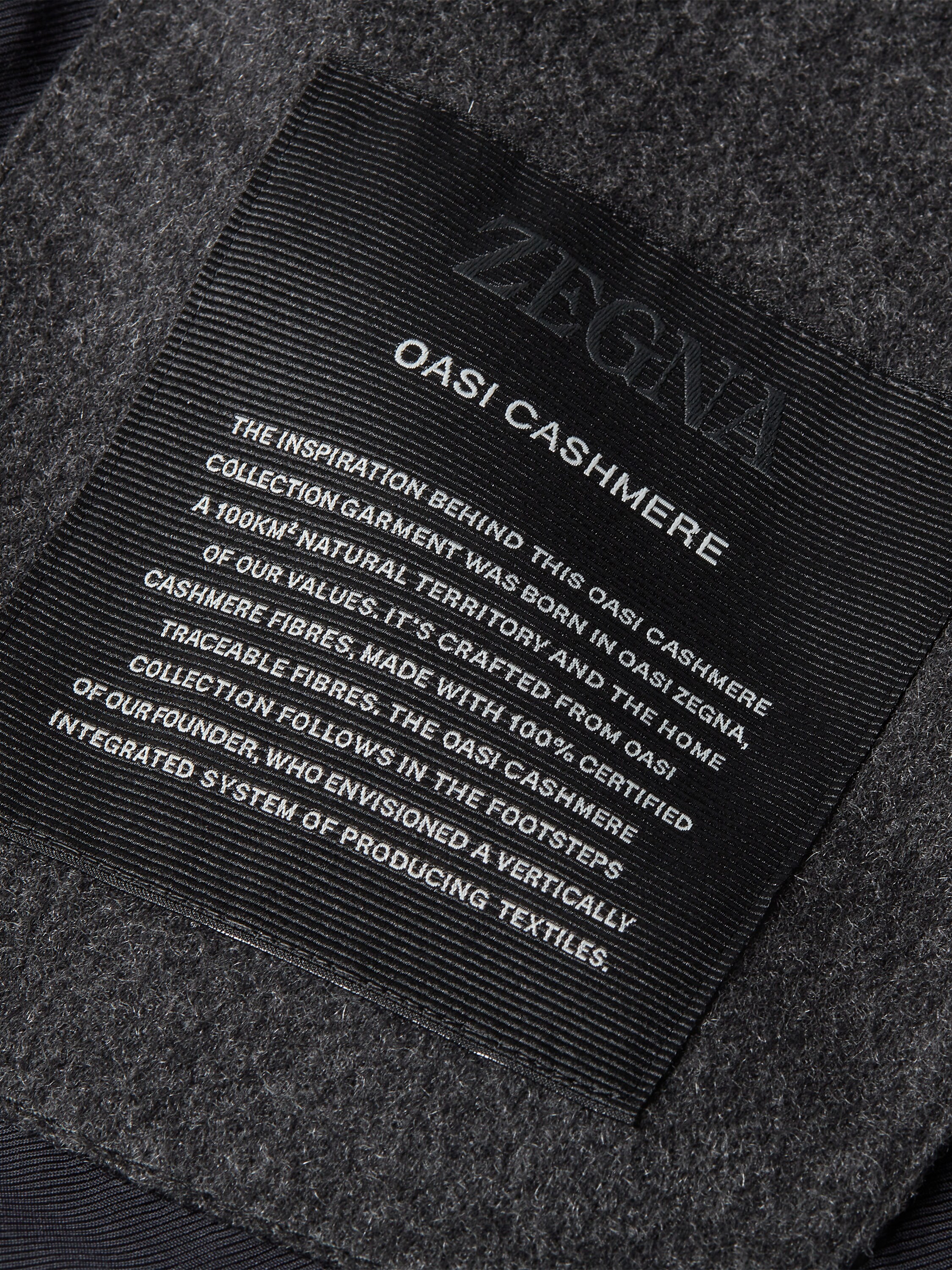 Dark Grey Mélange Oasi Cashmere Jacket Product detail photo #2