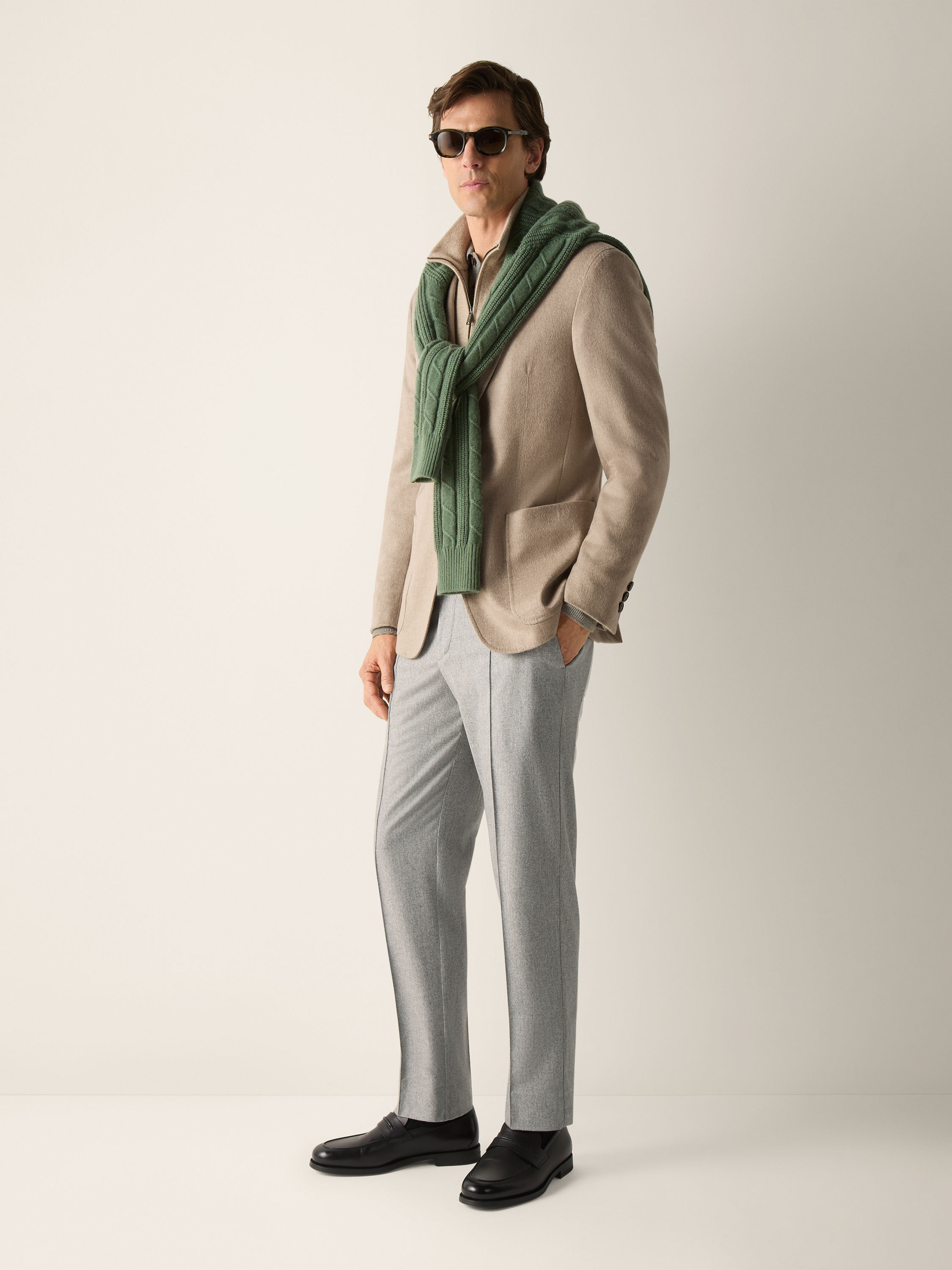 Light Taupe Oasi Cashmere Jacket Product detail photo #1