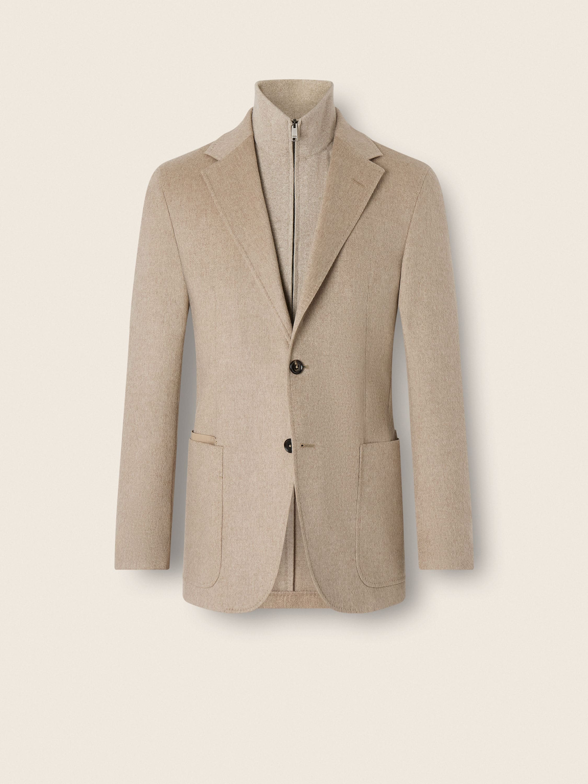 Light Taupe Oasi Cashmere Jacket FW26 39413936 | Zegna US