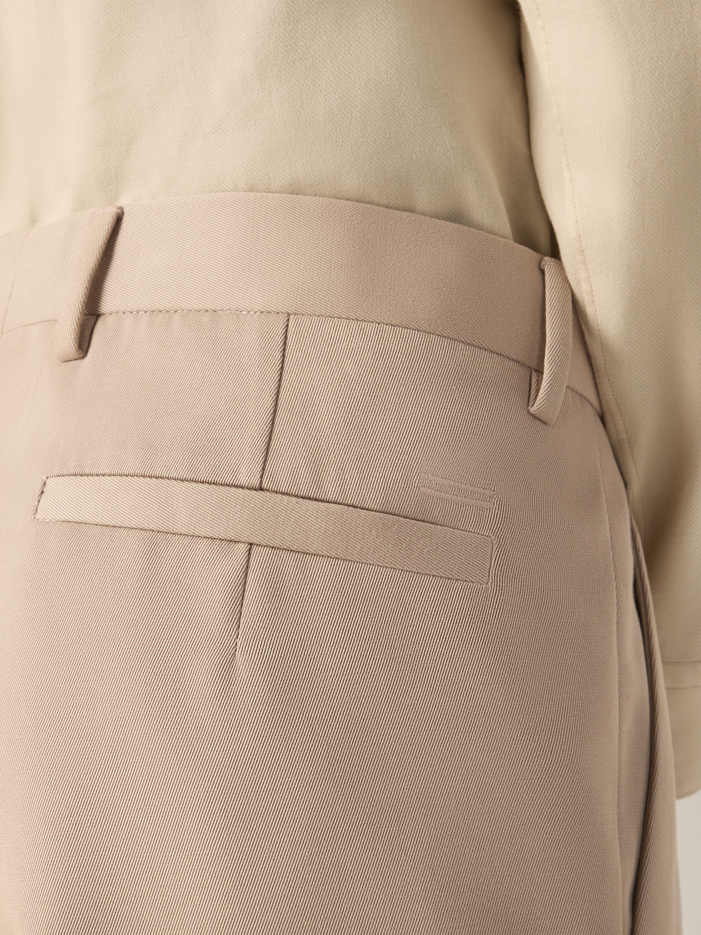 Light Taupe Cotton and Wool Pants Product detail photo #1