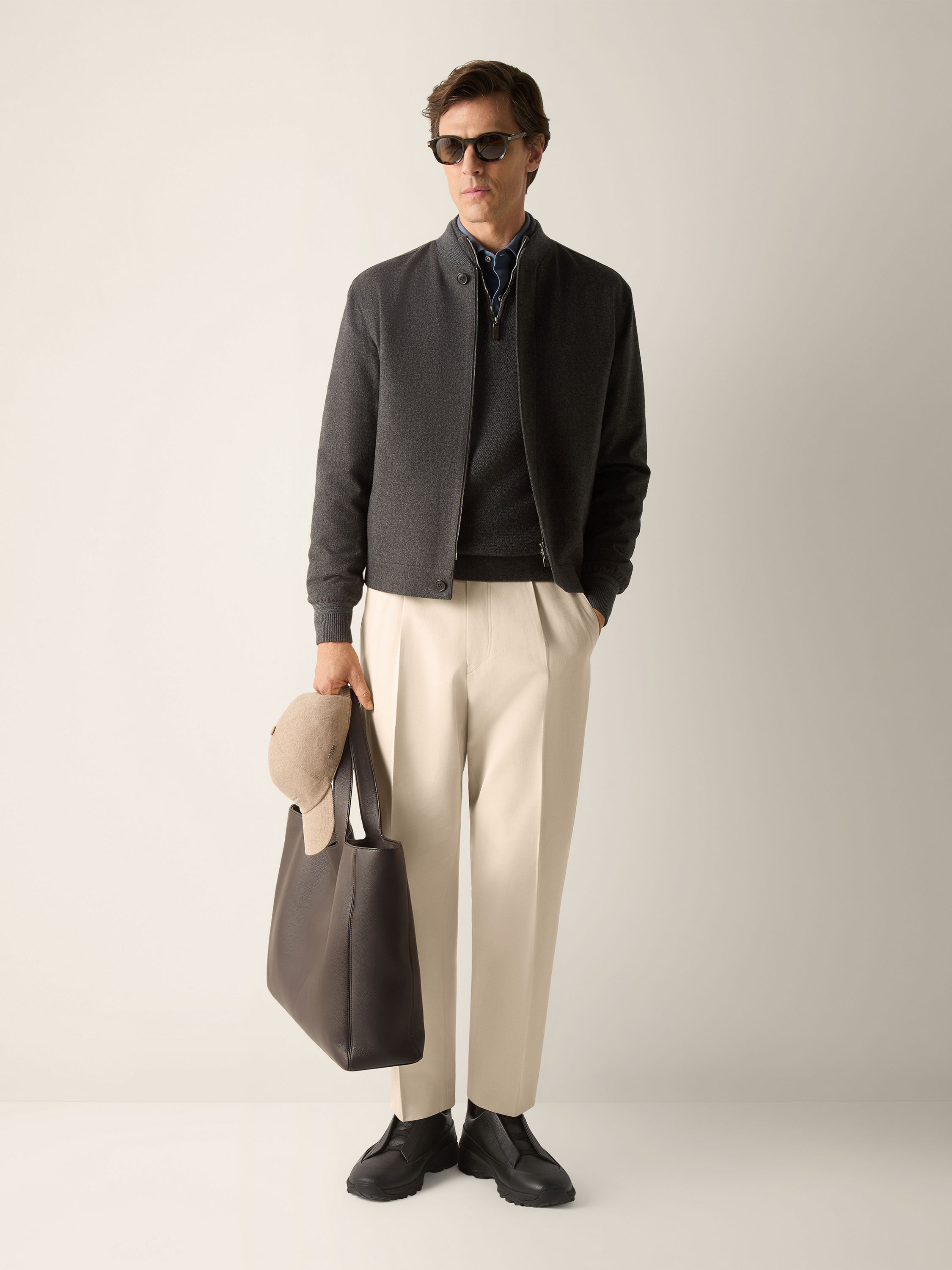 Cream White Cotton and Wool Pants Product detail photo #2