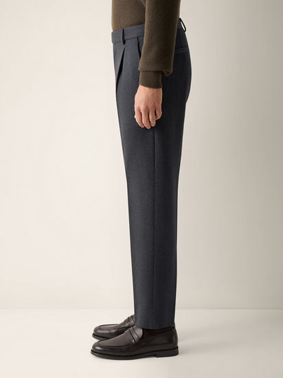 Dark Grey Mélange Wool and Cashmere Pants FW26 39366650 | Zegna US