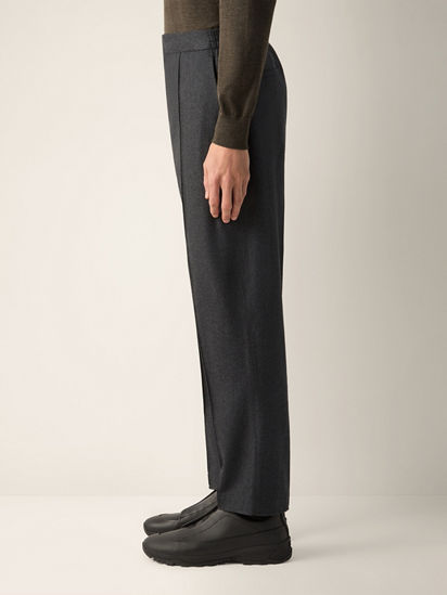 Dark Grey Mélange Wool Silk and Cashmere Pants FW26 39366693