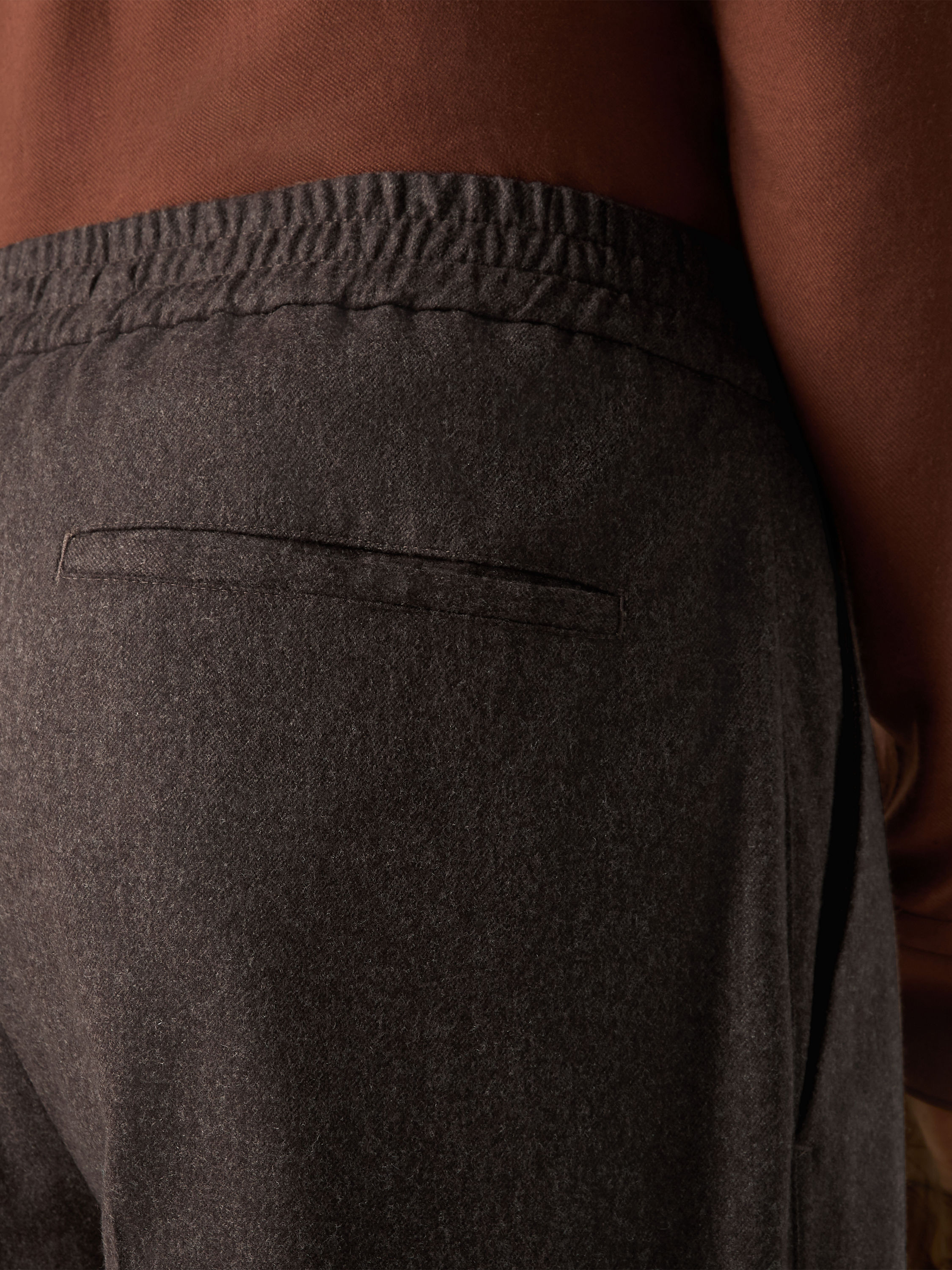 Dark Brown Wool Silk and Cashmere Pants Product detail photo #1