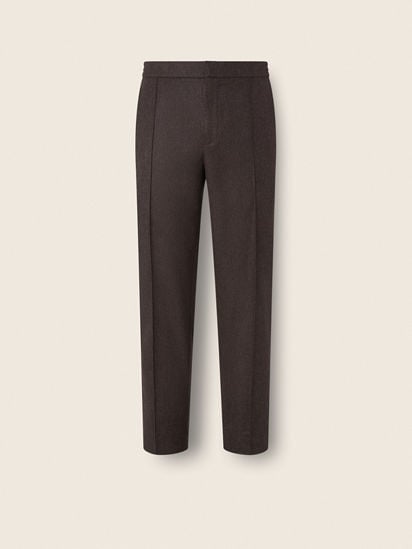 Dark Brown Wool Silk and Cashmere Pants FW26 39367133 | Zegna US