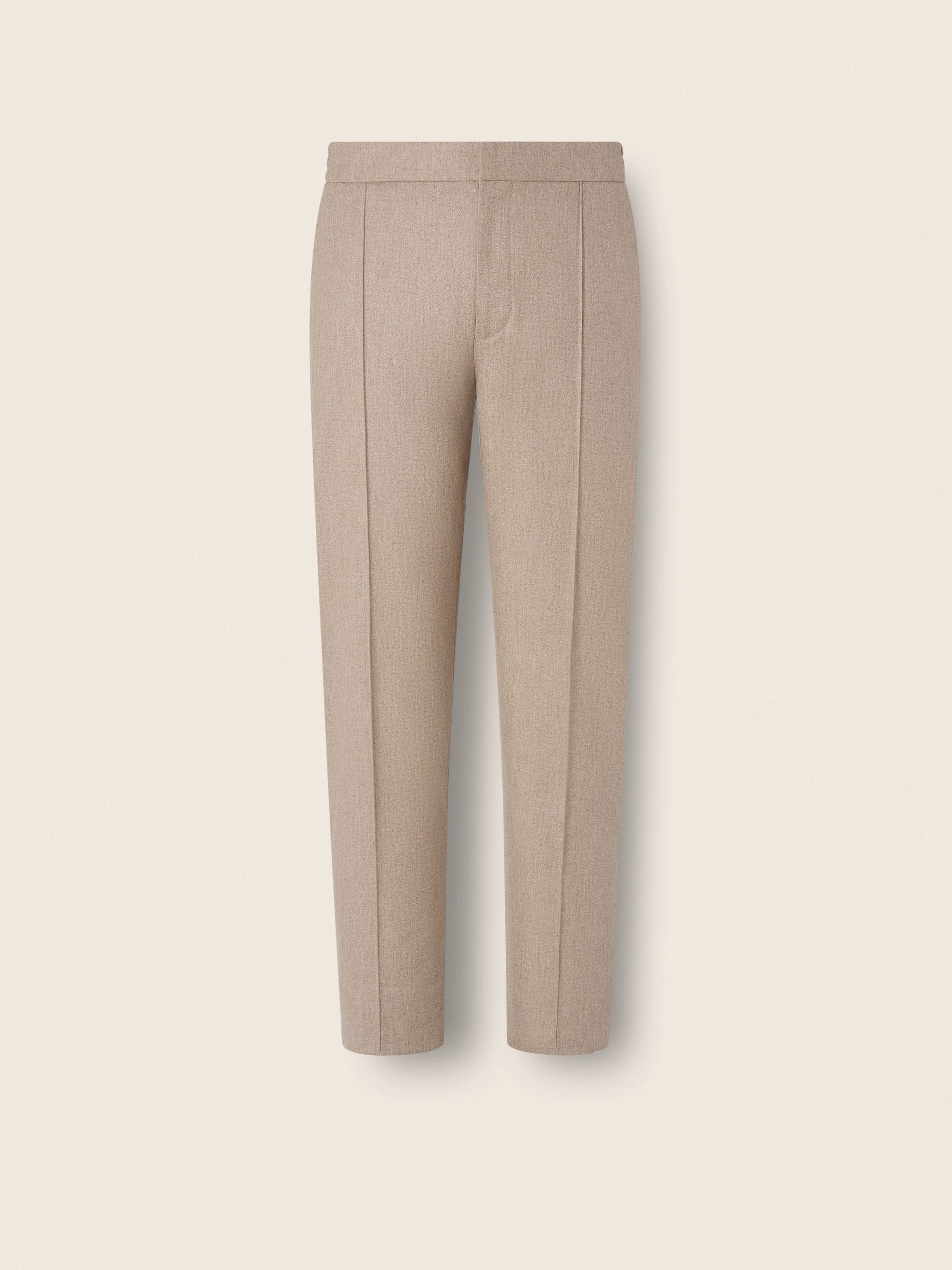 Light Taupe Mélange Wool Silk and Cashmere Pants FW26 39367481