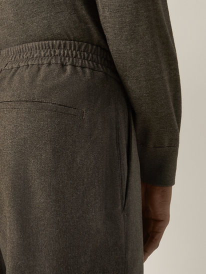 Dark Olive Green Wool Silk and Cashmere Pants FW26 39375948 | Zegna US