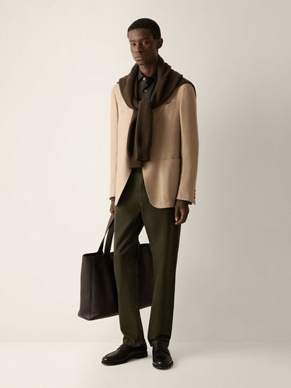 Dark Olive Green Cotton Roccia Pants FW26 39398907 | Zegna IT
