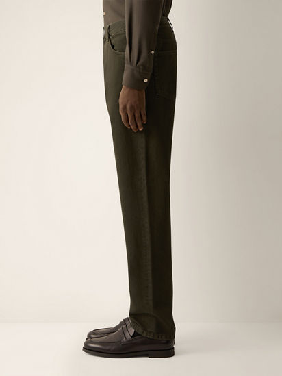 Dark Olive Green Cotton Roccia Pants FW26 39398907 | Zegna IT
