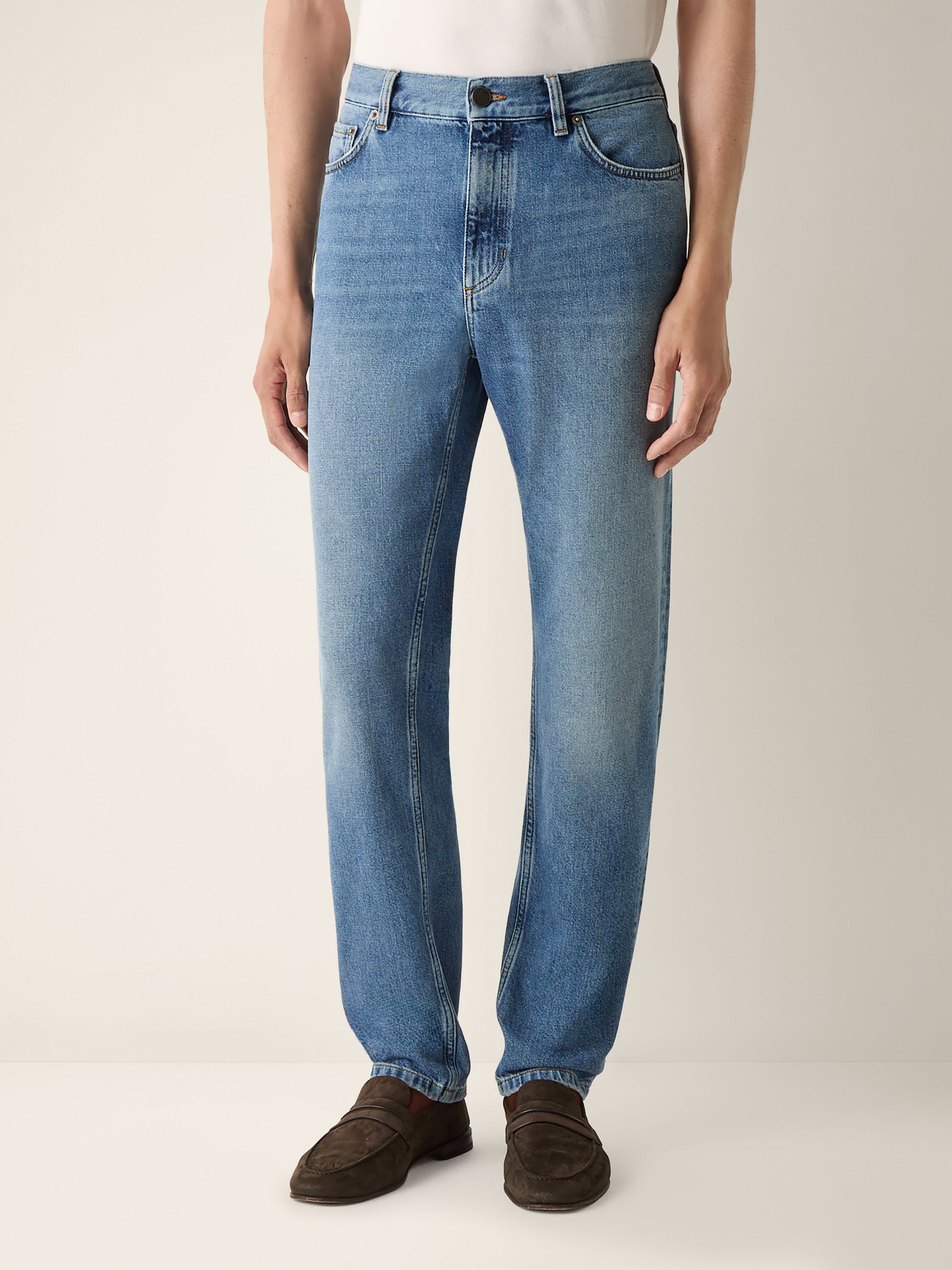 Blue Cotton Roccia Jeans Product detail photo #3