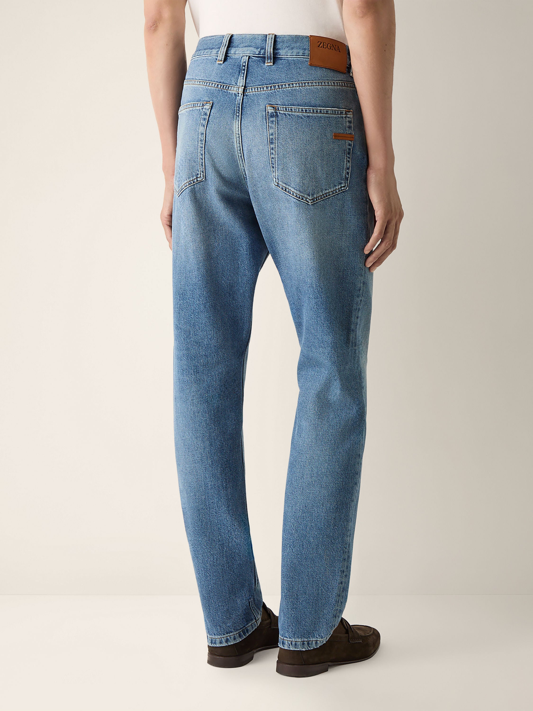 Blue Cotton Roccia Jeans Product detail photo #4
