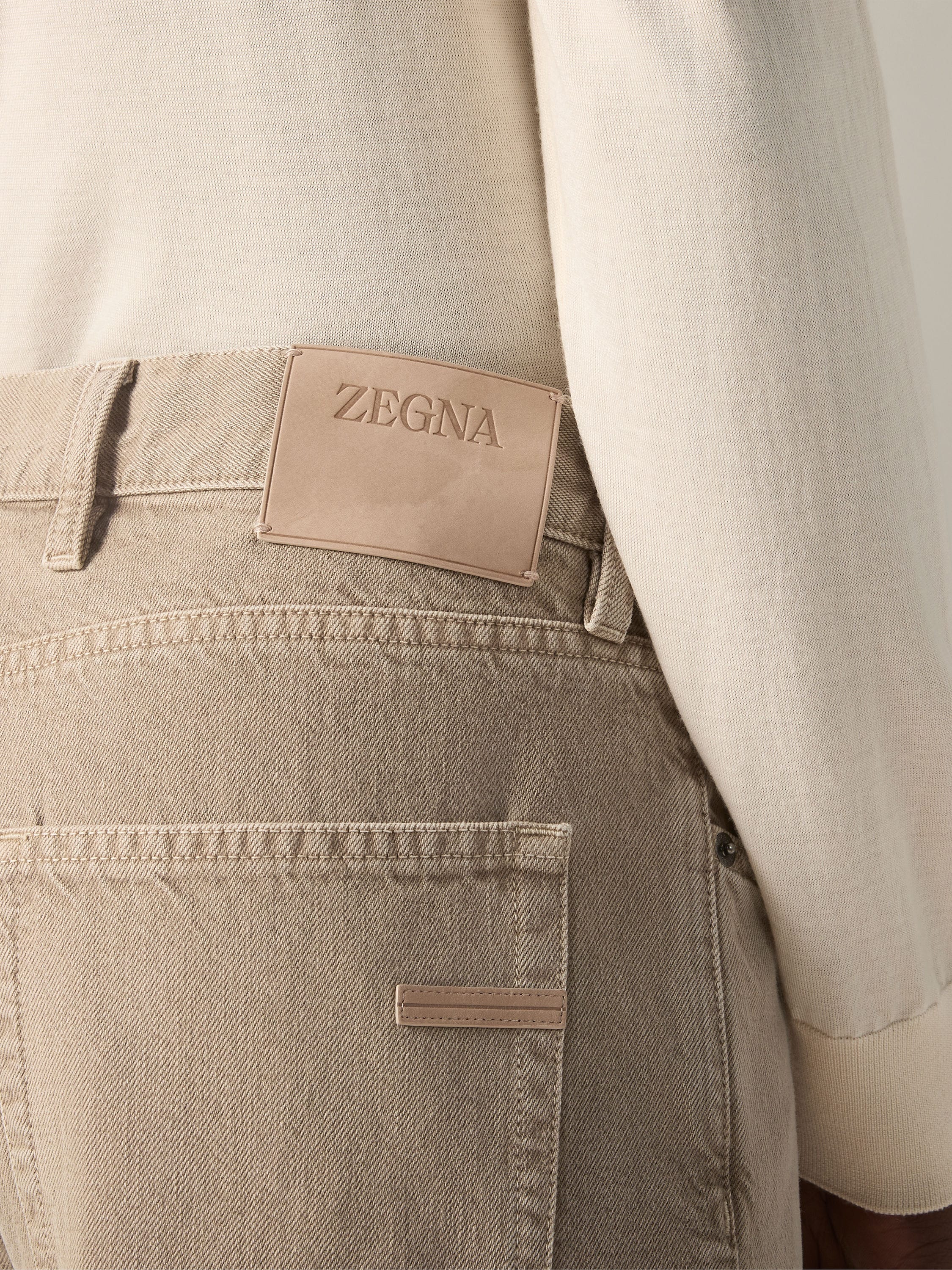 Light Taupe Cotton Roccia Pants Product detail photo #1