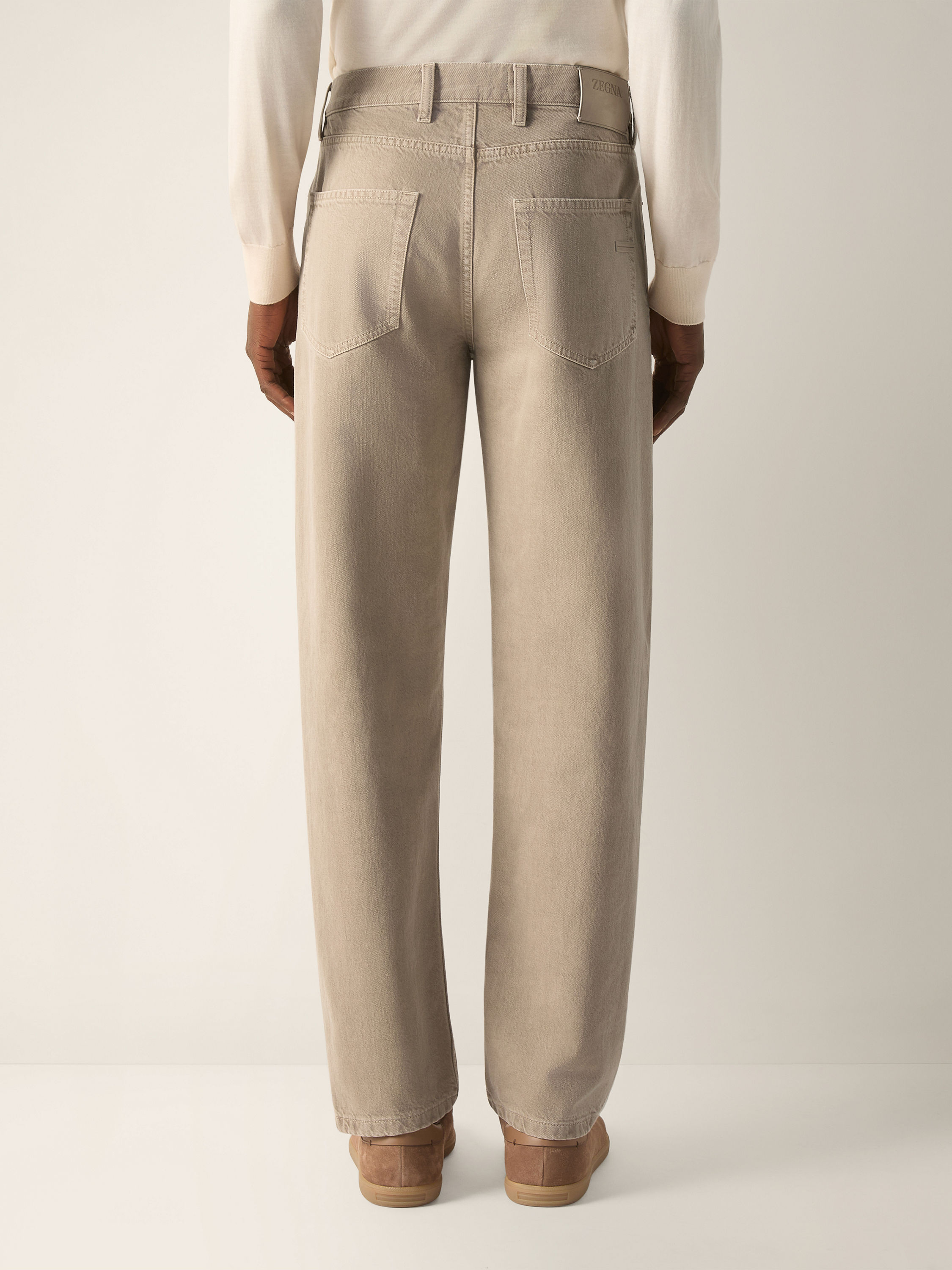 Light Taupe Cotton Roccia Pants Product detail photo #5