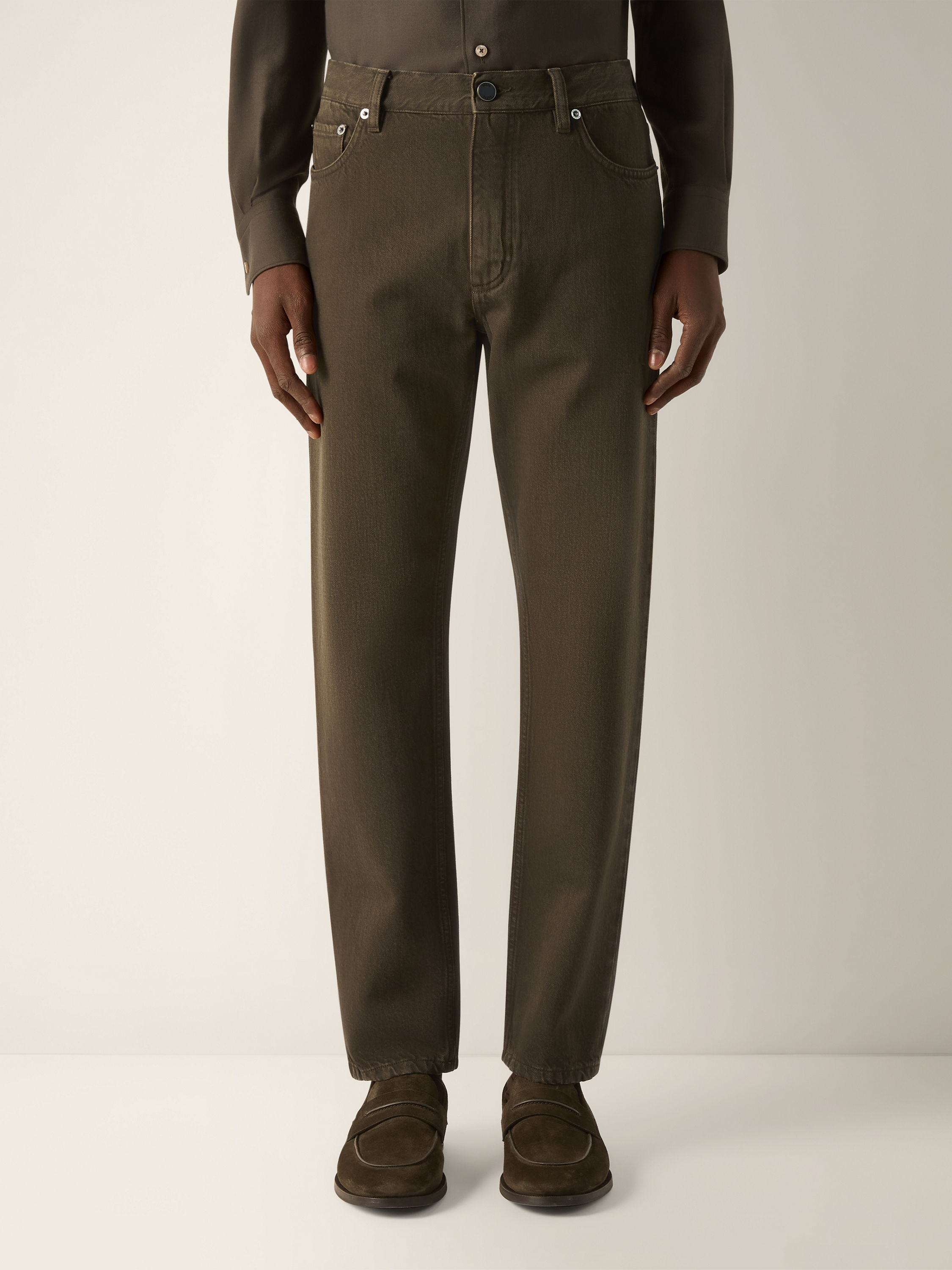 Dark Olive Green Cotton Roccia Pants Product detail photo #4
