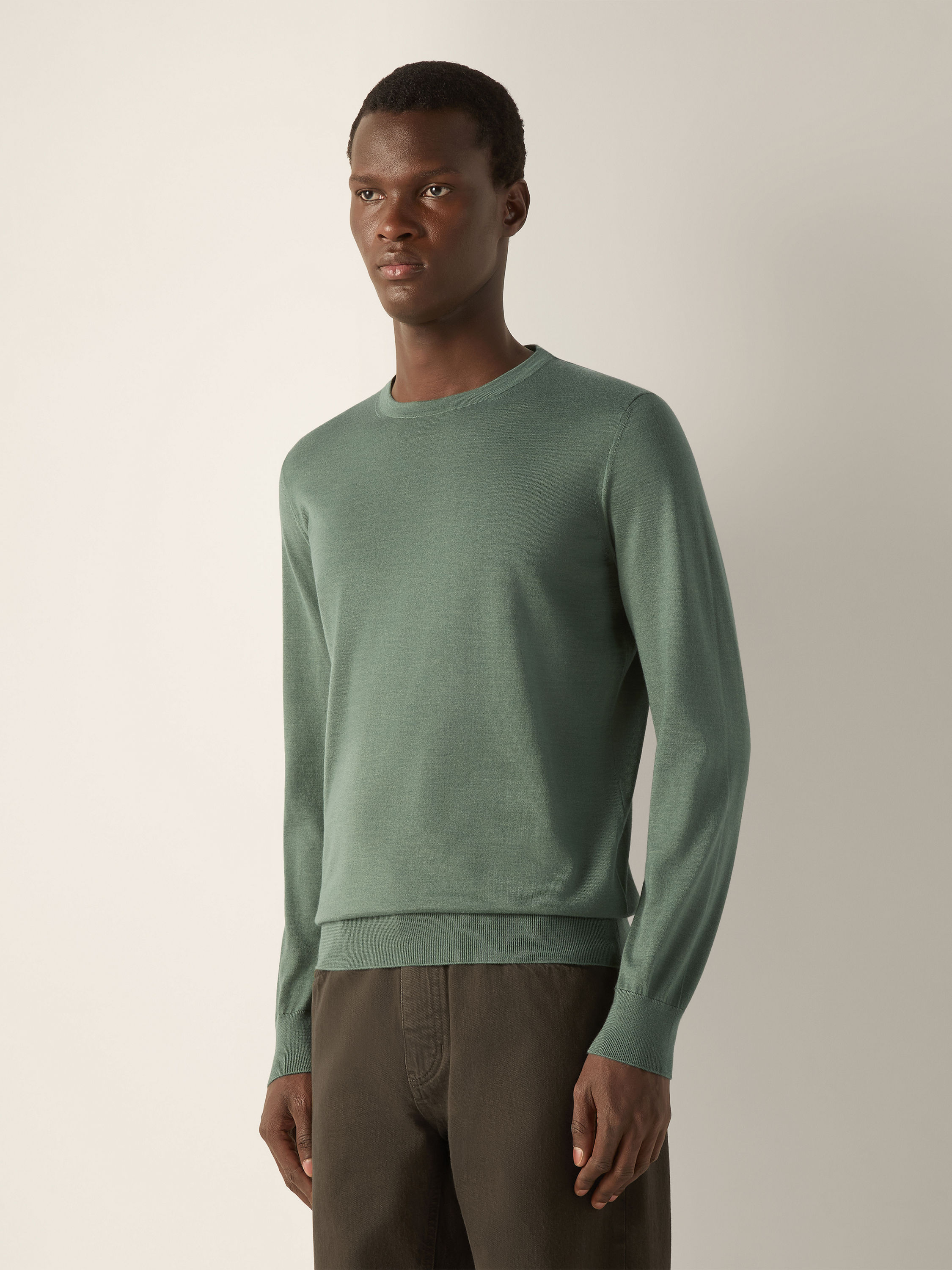 Light Green Cashseta Crewneck Product detail photo #2