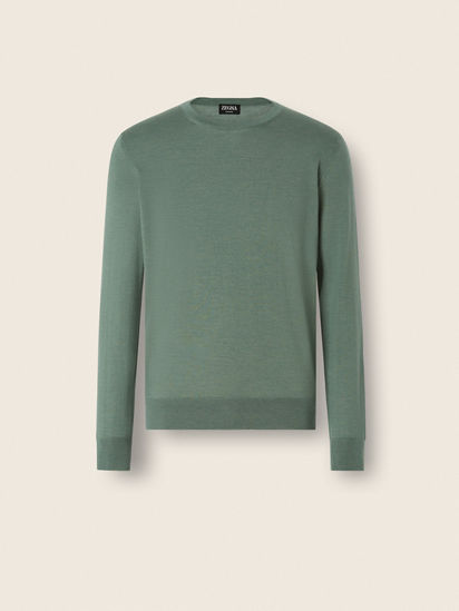 ライトグリーンCashsetaクルーネック FW26 39360733 | Zegna JP