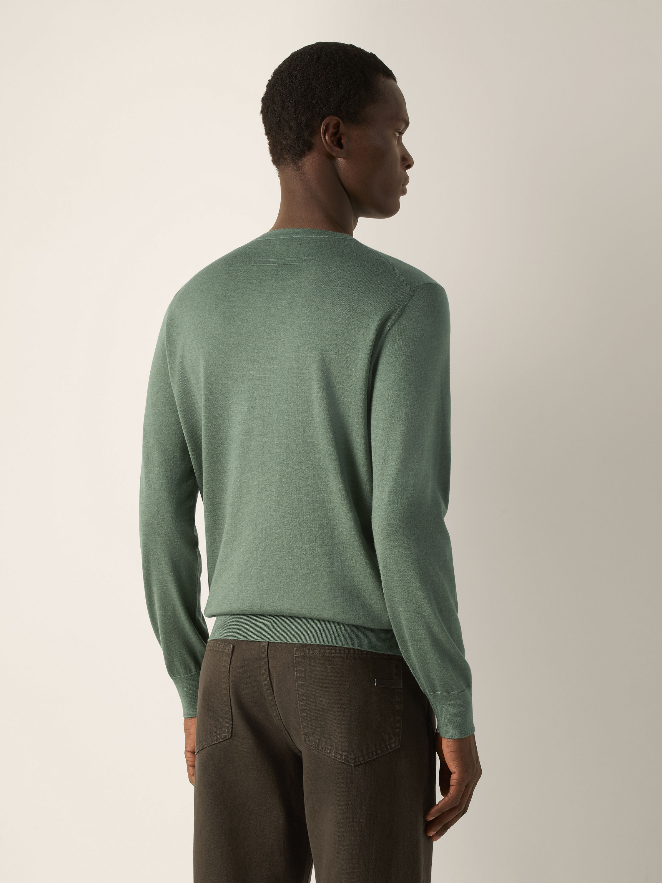 Light Green Cashseta Crewneck Product detail photo #4