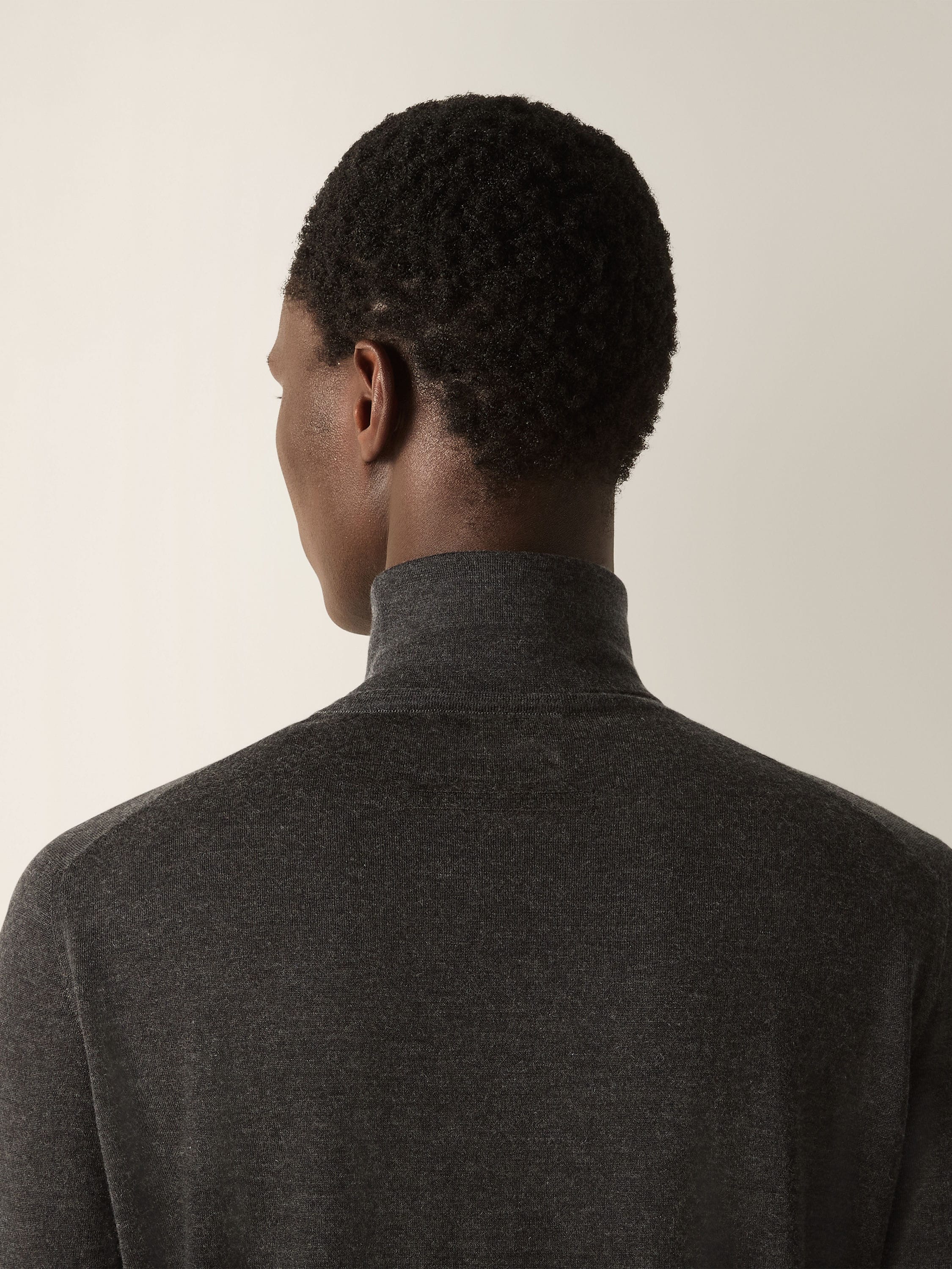 Dark Grey Mélange Cashseta Turtleneck Product detail photo #1