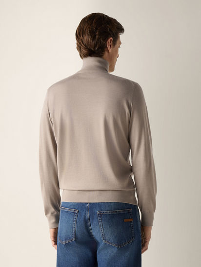 Light Taupe Cashseta Turtleneck FW26 39728866 | Zegna US