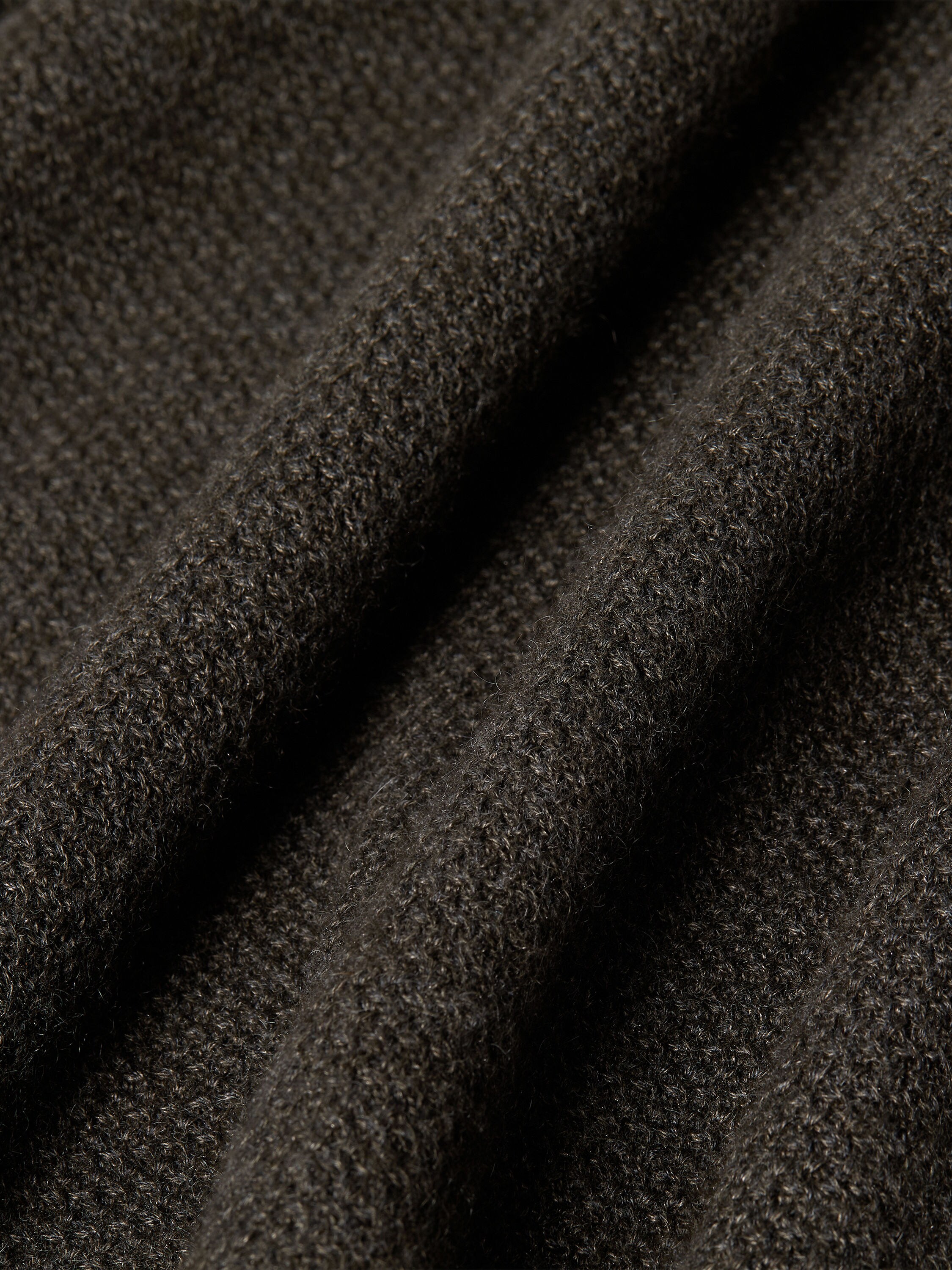 Dark Olive Green and Dark Grey Cashseta Full Zip Cardigan Product detail photo #3
