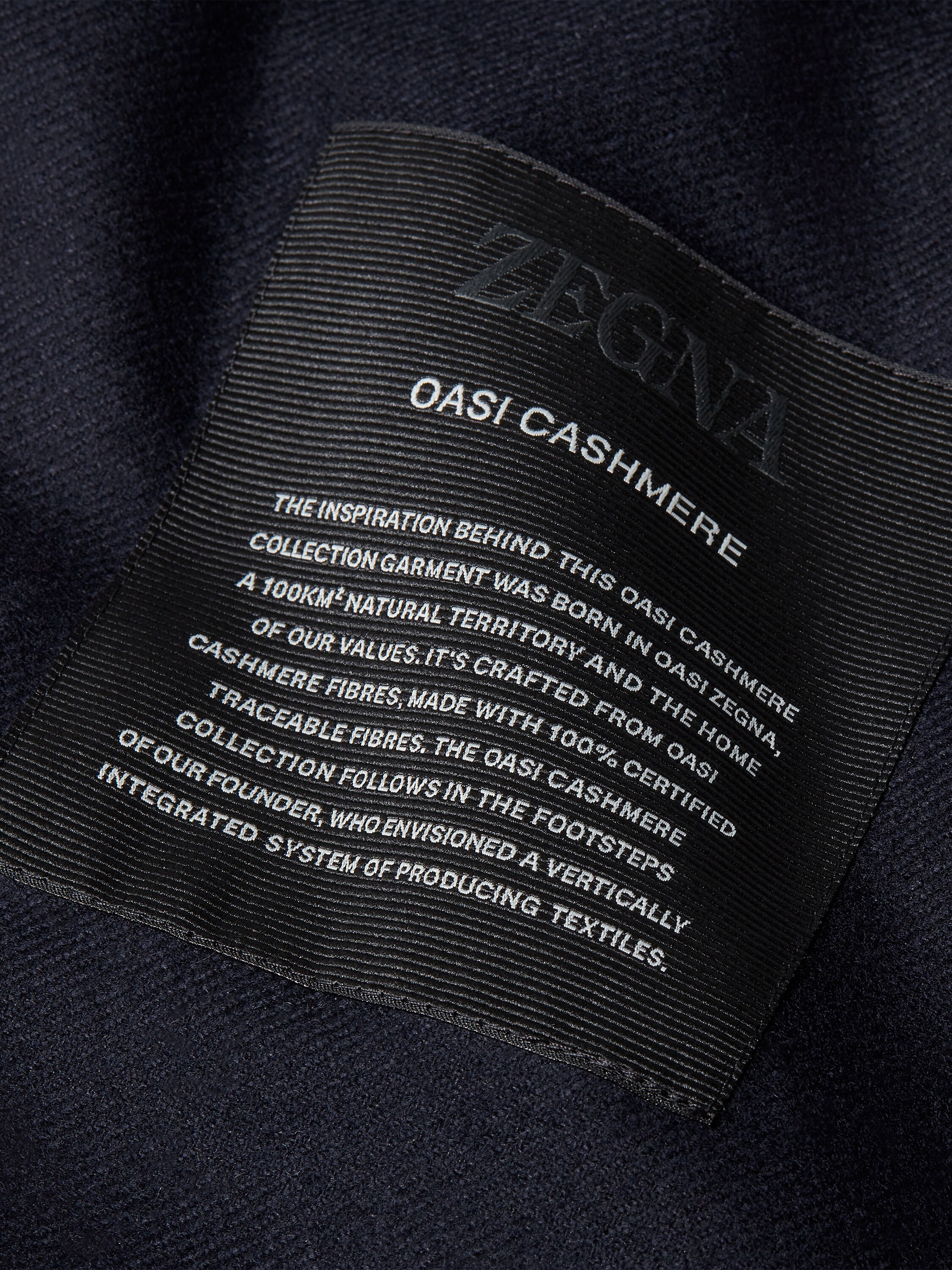 Cardigan con Zip Intera in Oasi Cashmere Blu Navy Foto #2 di dettaglio del prodotto