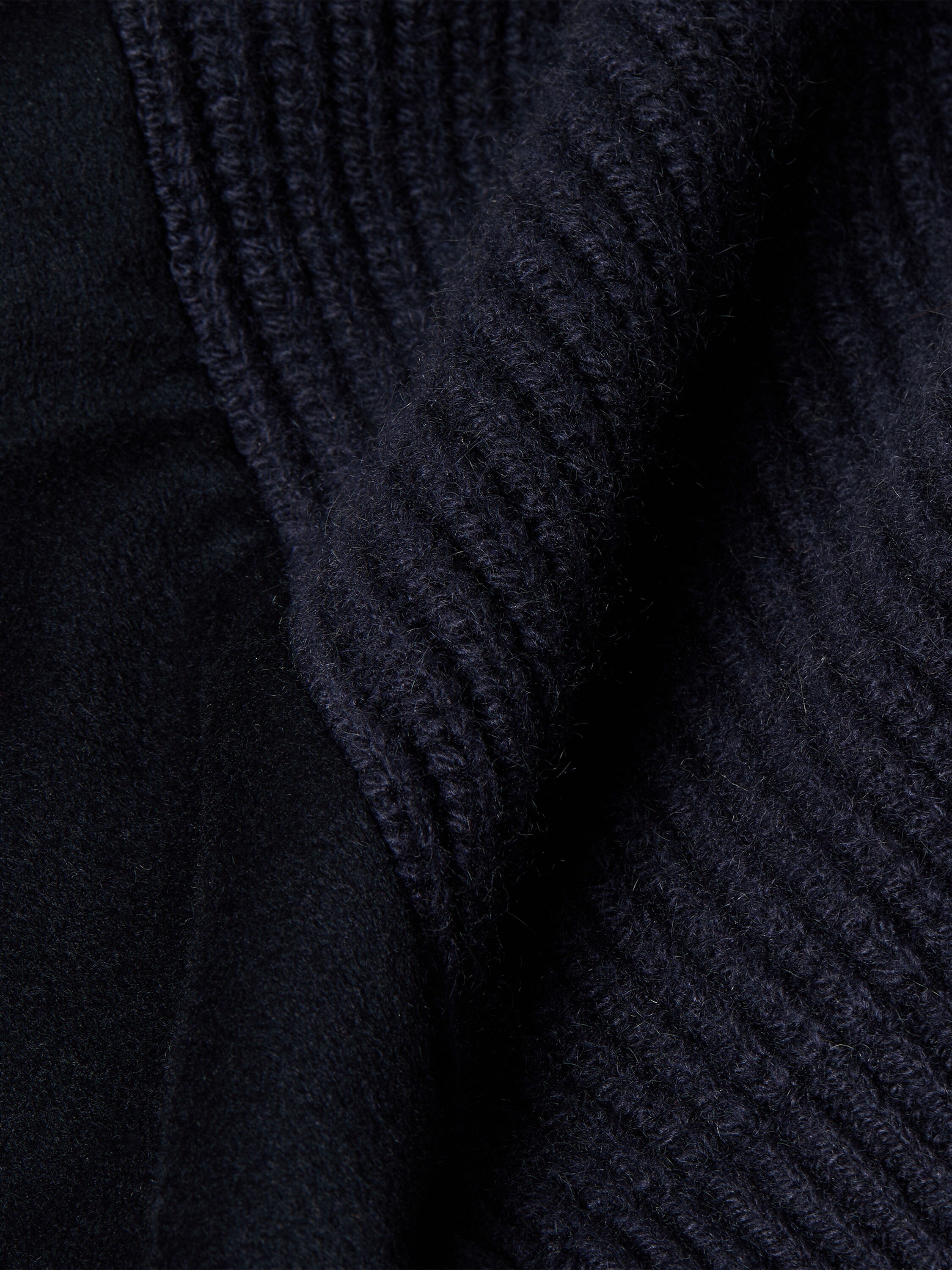 Cardigan con Zip Intera in Oasi Cashmere Blu Navy Foto #4 di dettaglio del prodotto