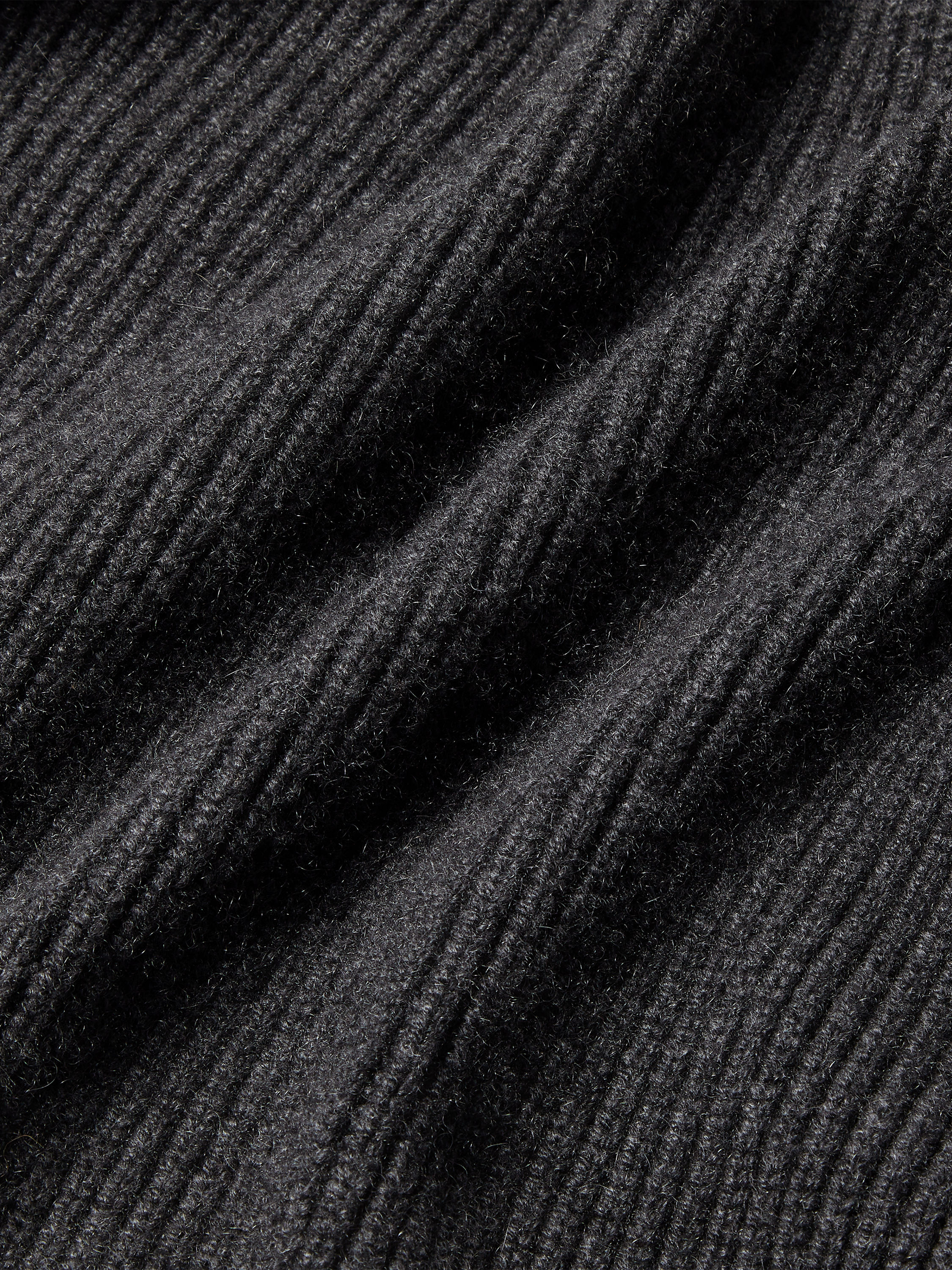 Cardigan con Zip Intera in Oasi Cashmere Grigio Scuro Mélange Foto #4 di dettaglio del prodotto