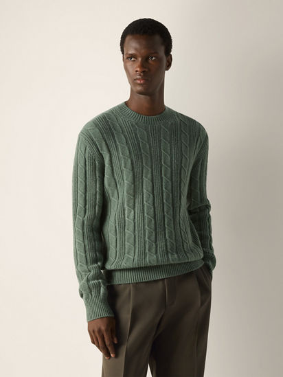 グリーン Oasi Cashmereクルーネック FW26 39323406 | Zegna JP