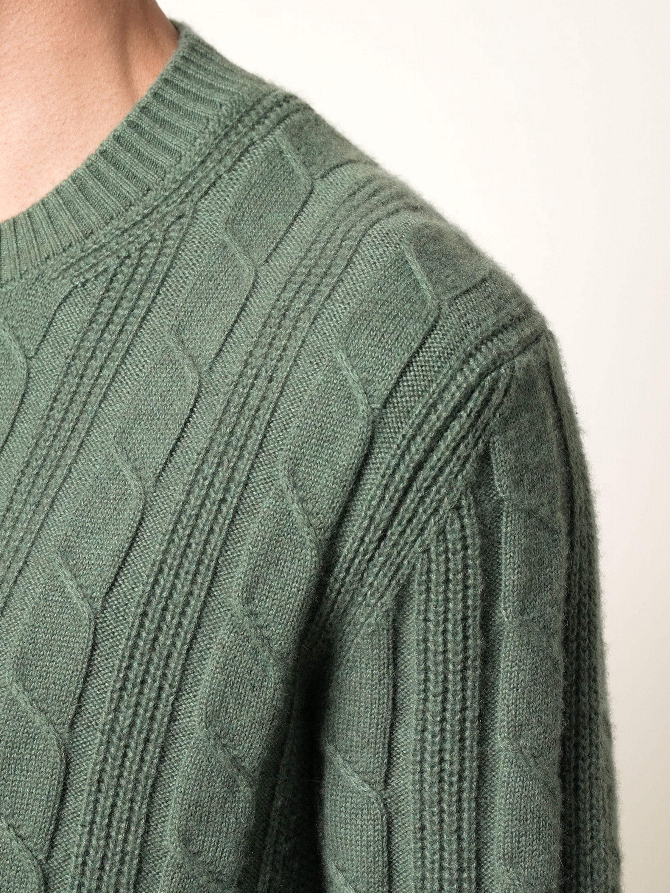 Light Green Mélange Oasi Cashmere Crewneck