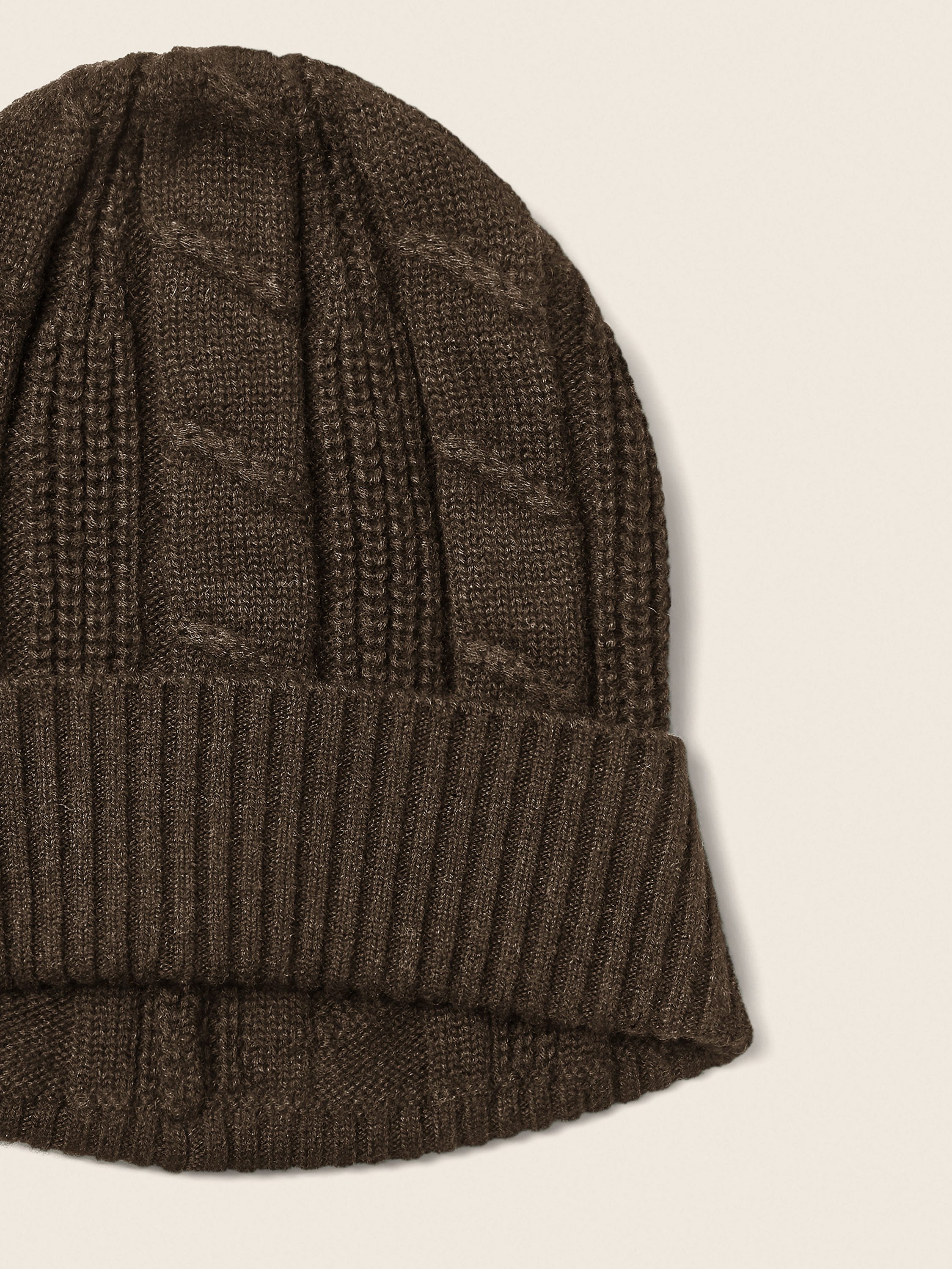 Dark Olive Green Mélange Oasi Cashmere Beanie Product detail photo #1