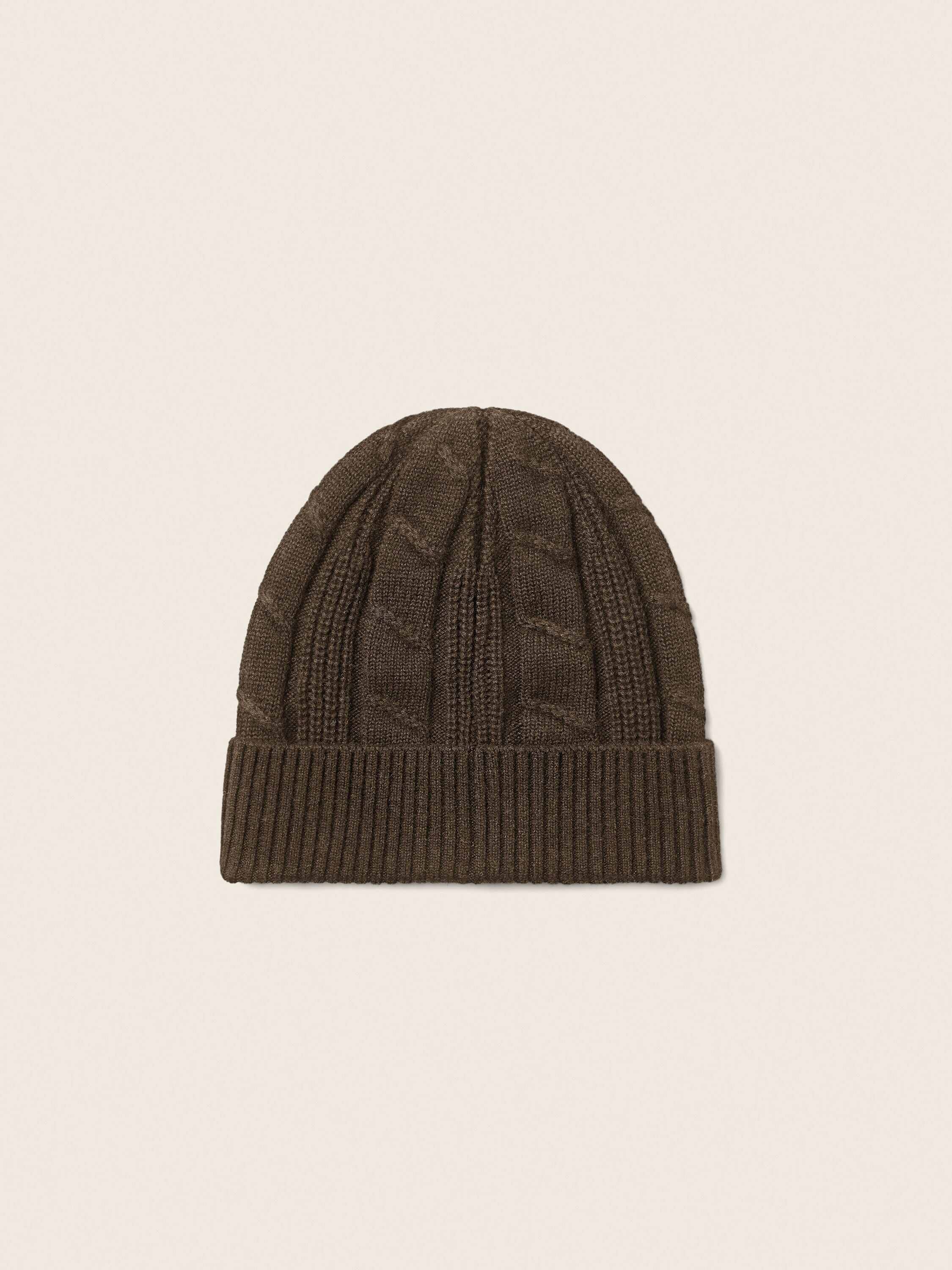 Dark Olive Green Mélange Oasi Cashmere Beanie Product detail photo #3