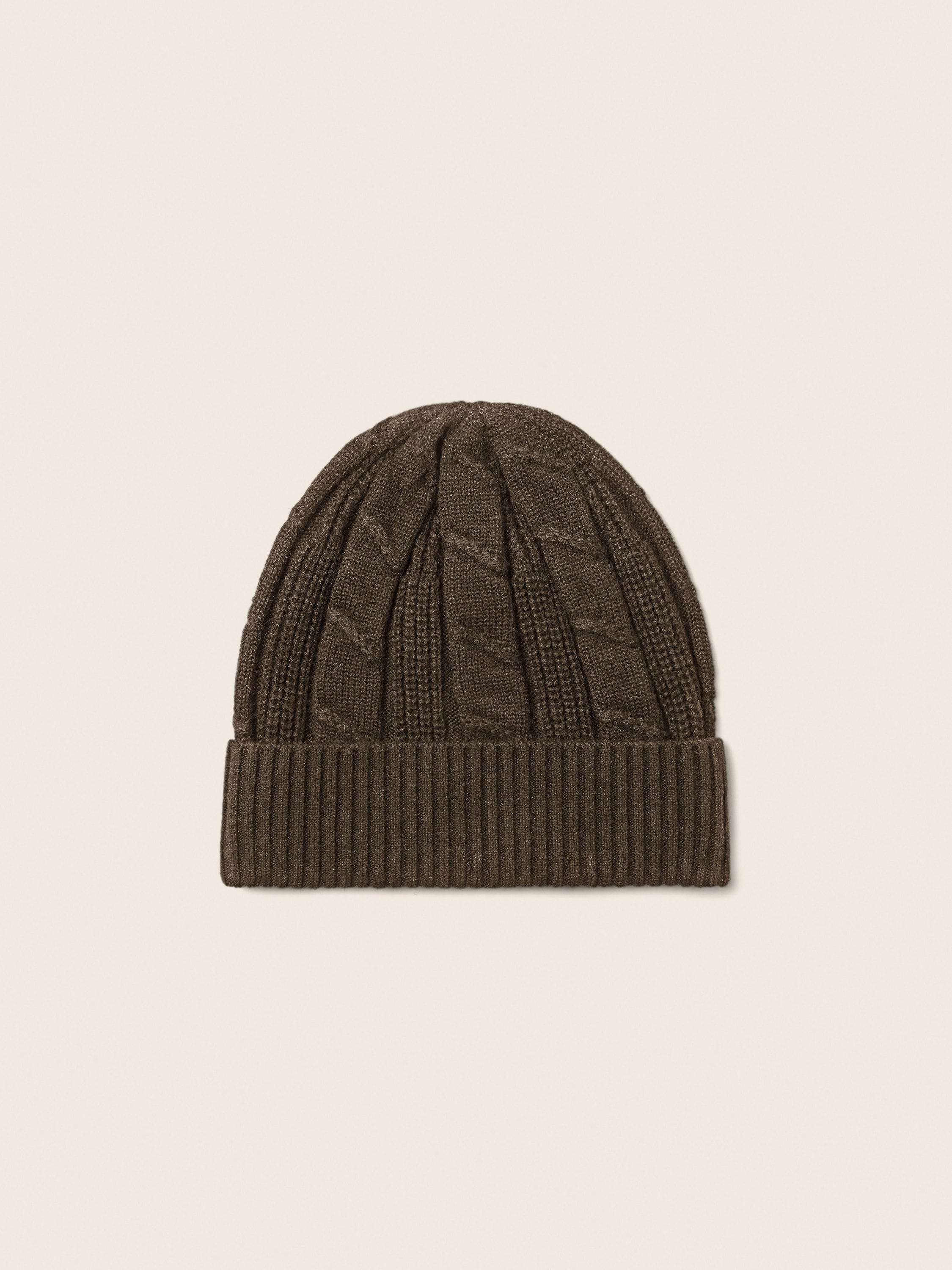 Dark Olive Green Mélange Oasi Cashmere Beanie Main product photo