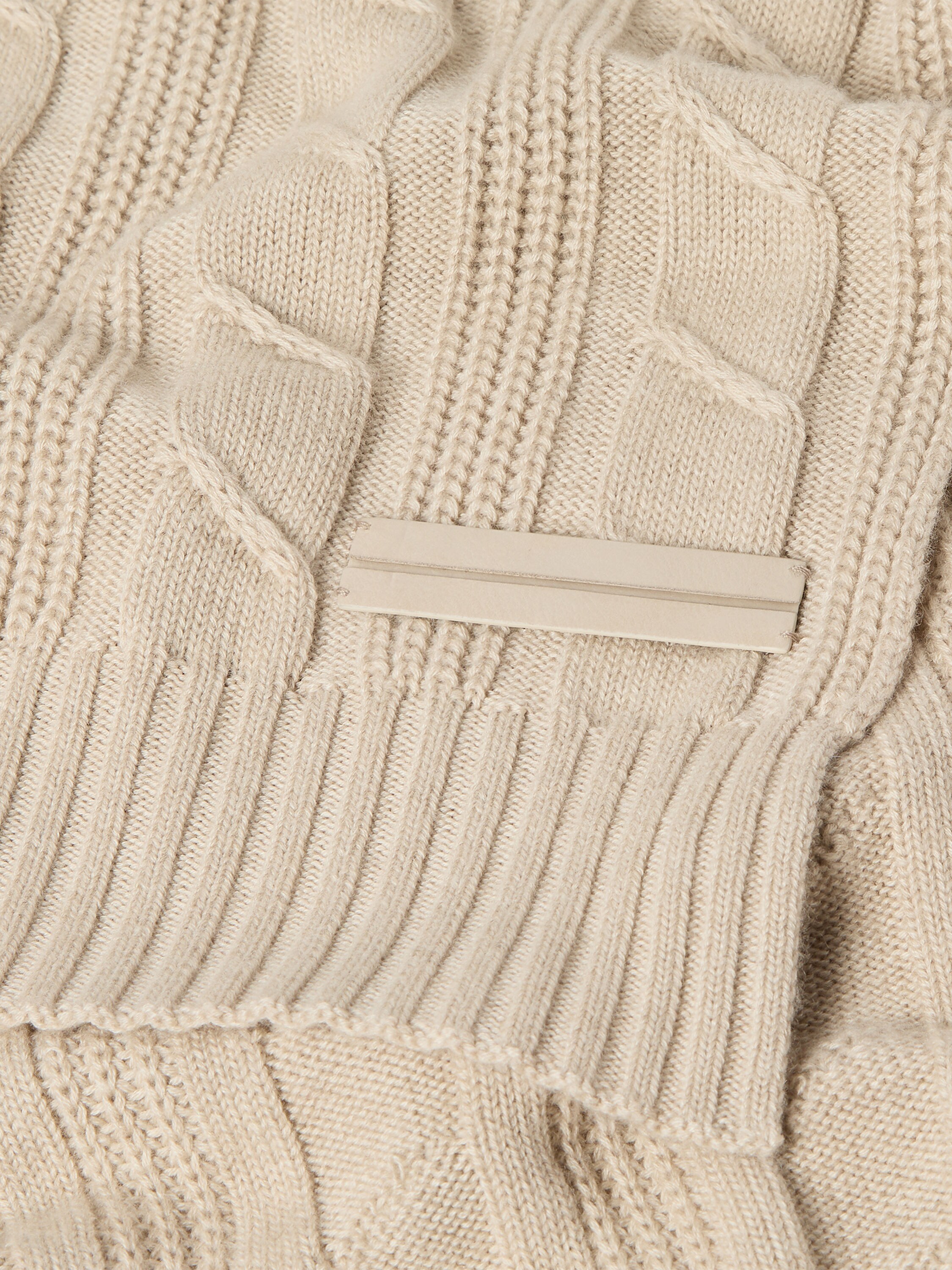 Cream White Mélange Oasi Cashmere Scarf Product detail photo #1