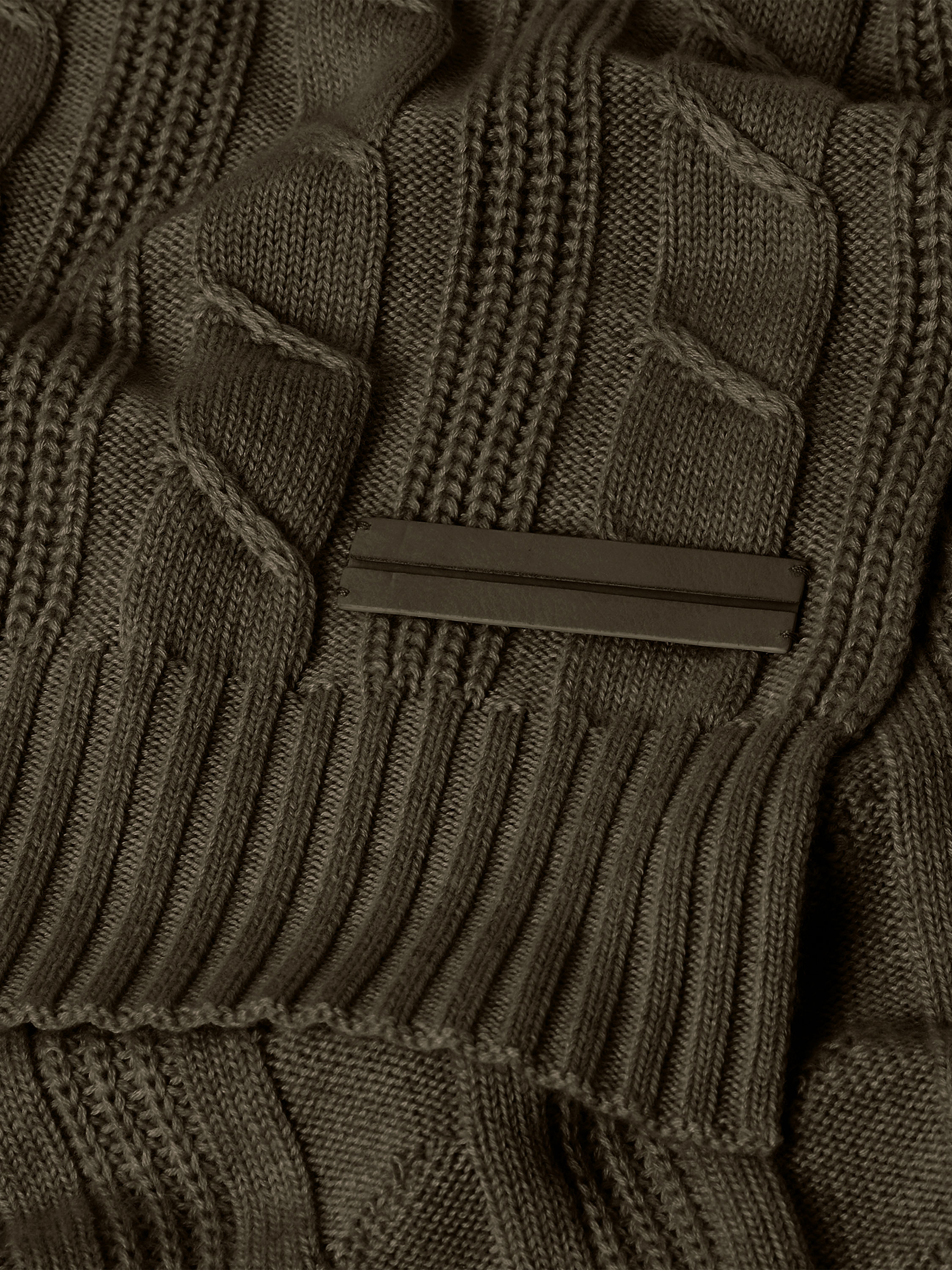Dark Olive Green Mélange Oasi Cashmere Scarf Product detail photo #1