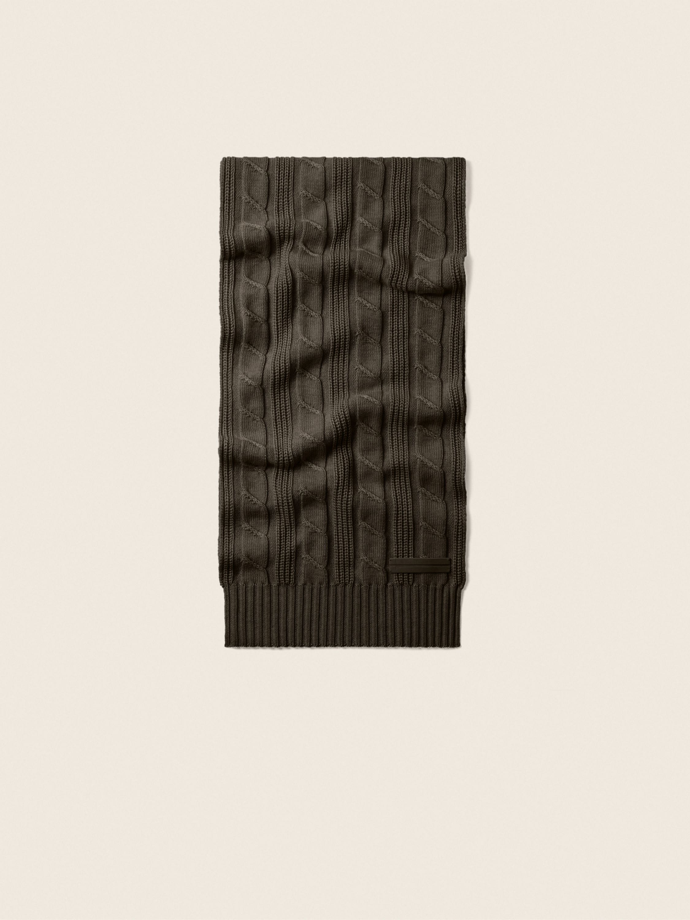 Dark Olive Green Mélange Oasi Cashmere Scarf Main product photo