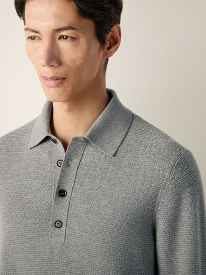 グレーメランジュ Oasi Cashmereポロシャツ FW26 39350515 | Zegna JP