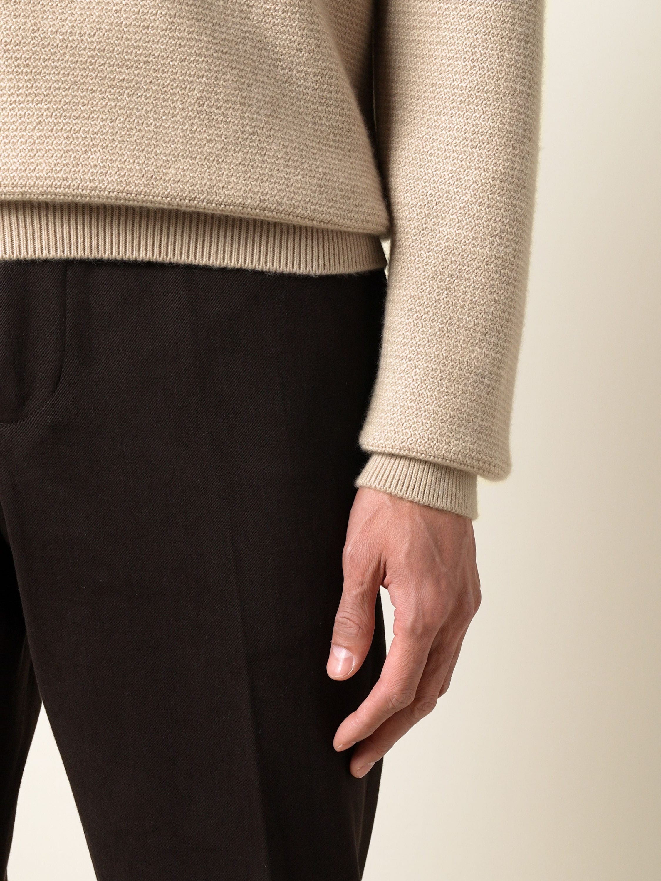 Cream White Oasi Cashmere Polo Shirt