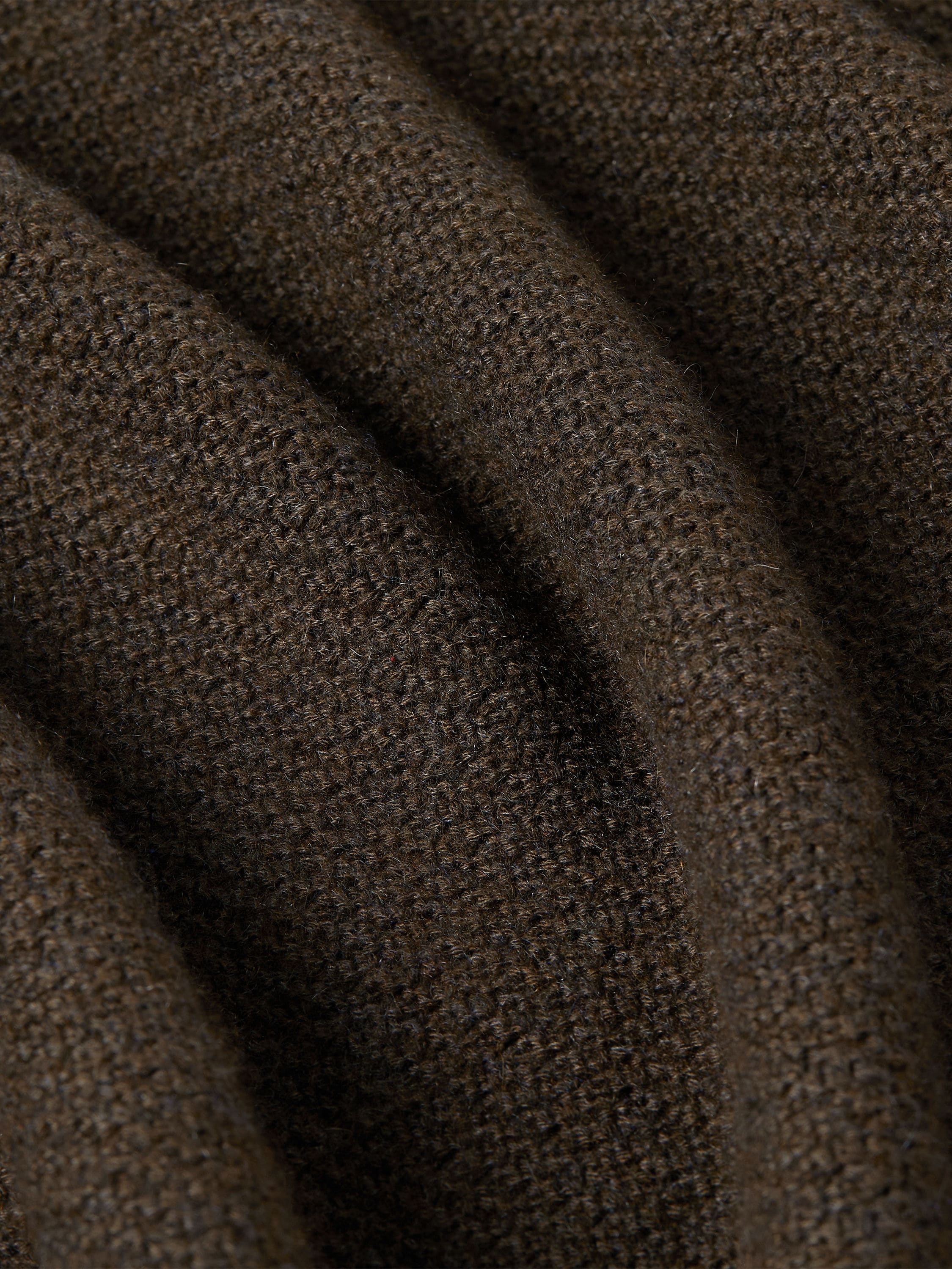 Dark Olive Green Mélange Oasi Cashmere Polo Shirt Product detail photo #4