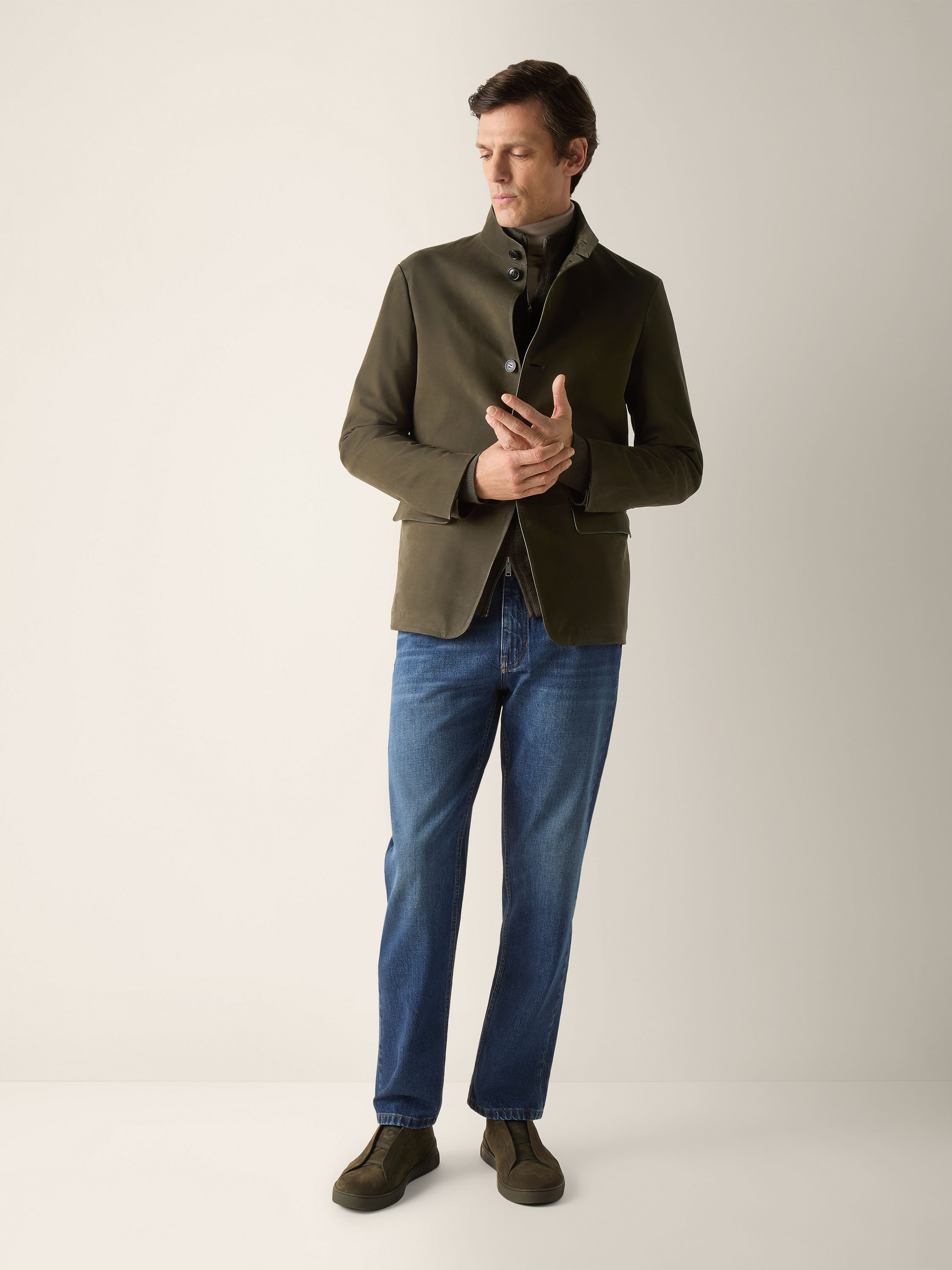 Dark Olive Green SECONDSKIN Il Conte Jacket Product detail photo #1