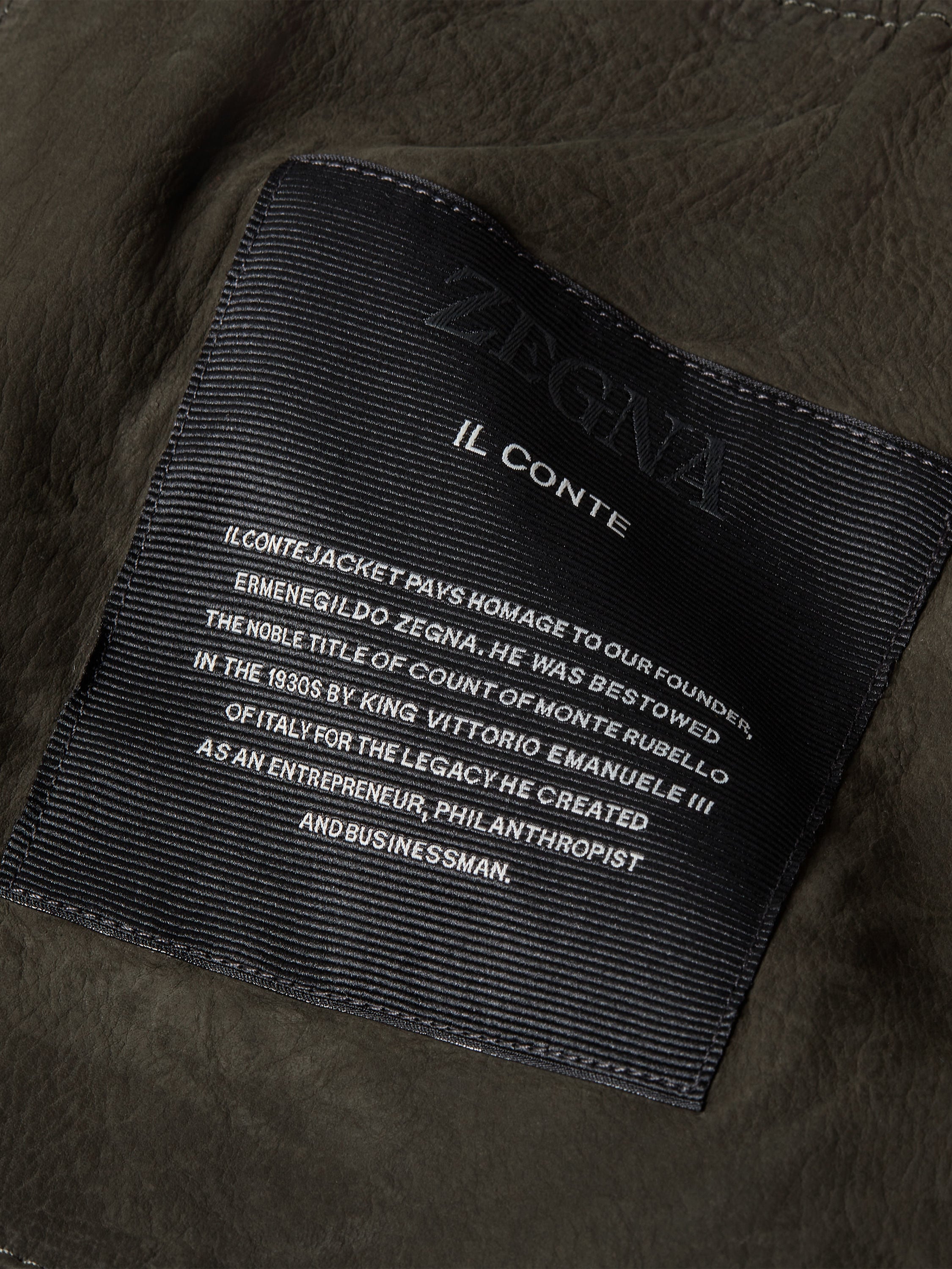 Dark Olive Green SECONDSKIN Il Conte Jacket Product detail photo #2